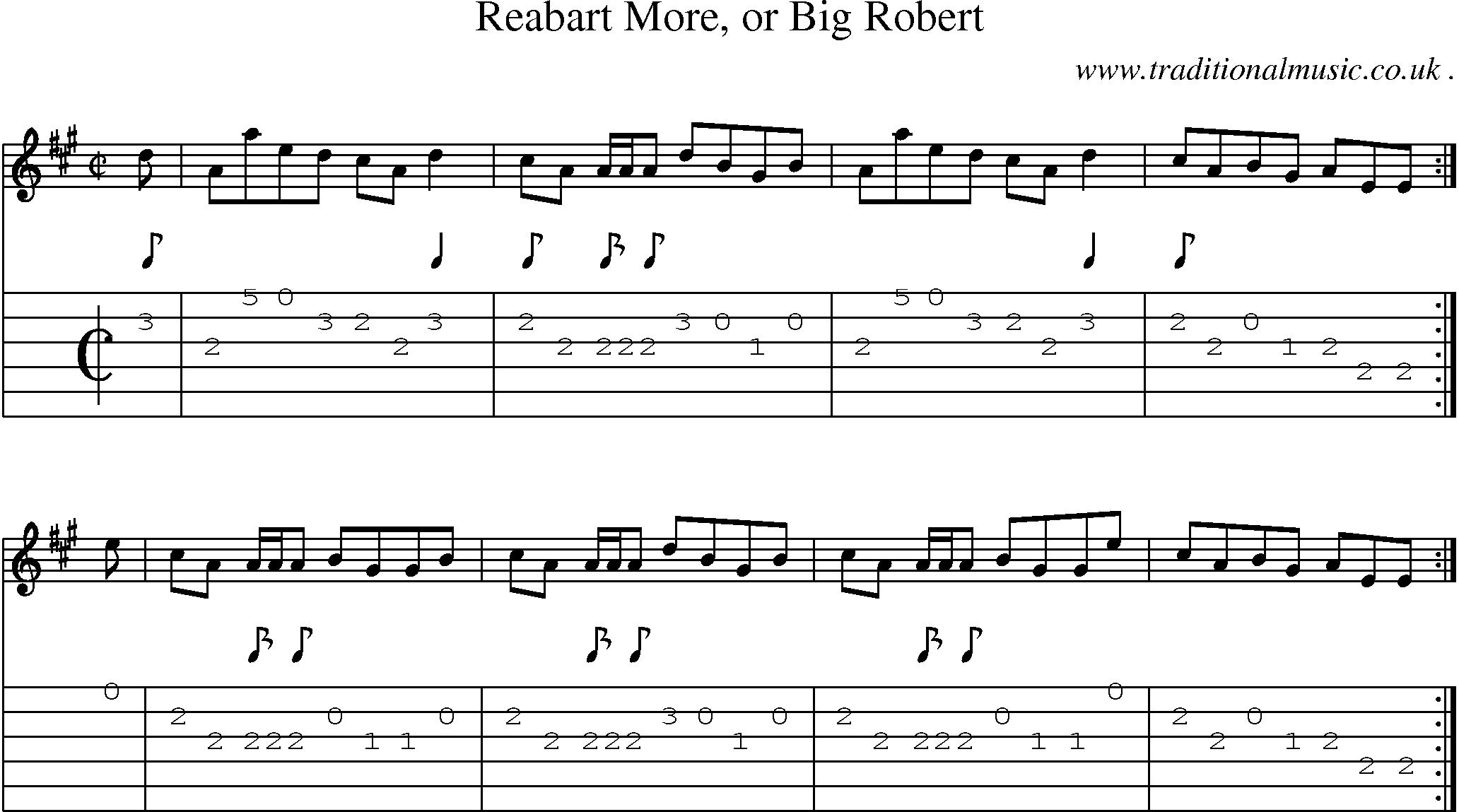 Sheet-Music and Guitar Tabs for Reabart More Or Big Robert