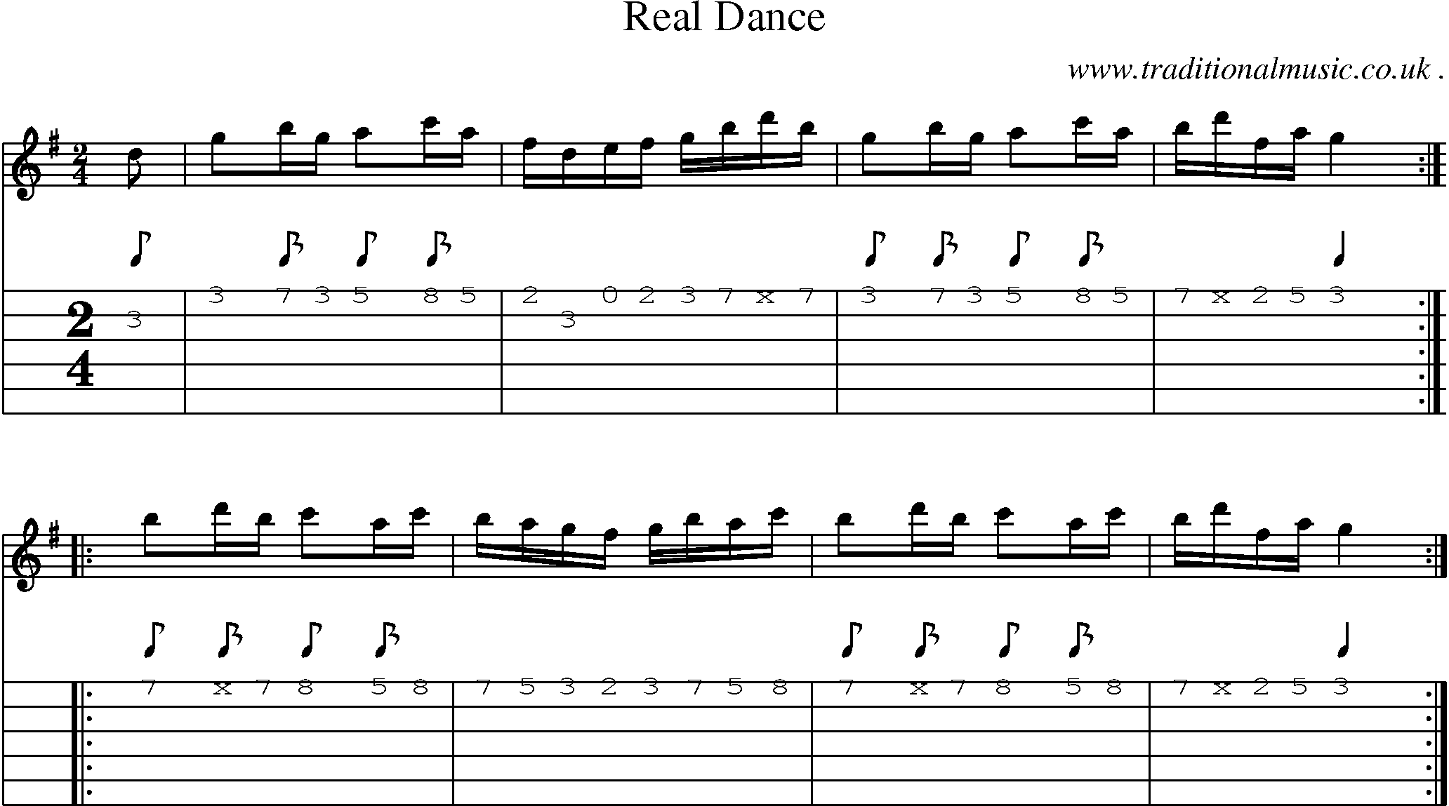 Sheet-Music and Guitar Tabs for Real Dance