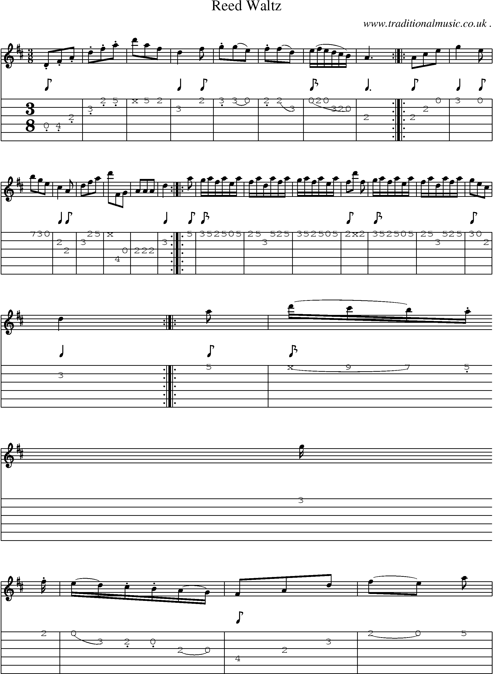 Sheet-Music and Guitar Tabs for Reed Waltz
