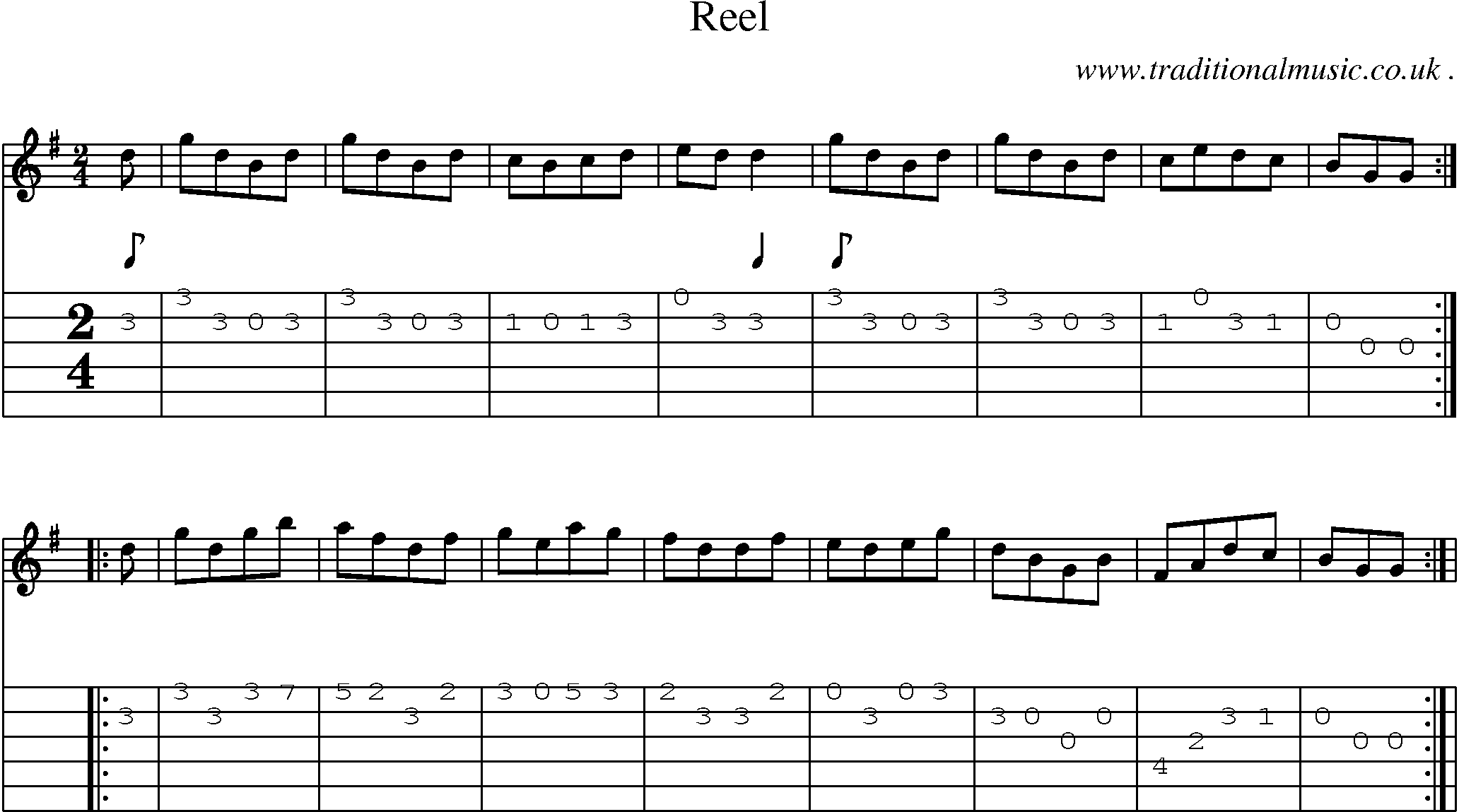 Sheet-Music and Guitar Tabs for Reel