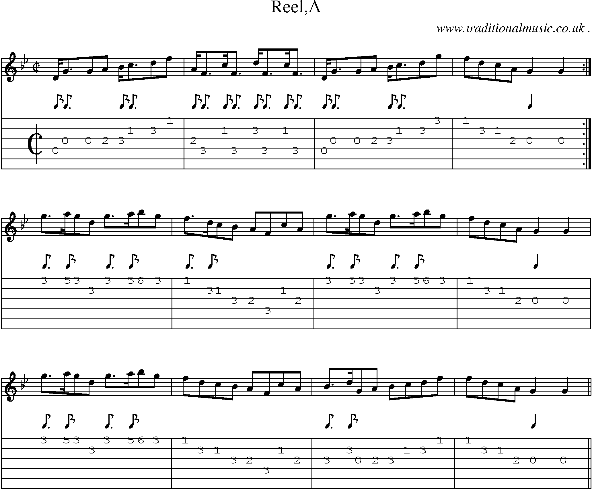 Sheet-Music and Guitar Tabs for Reela