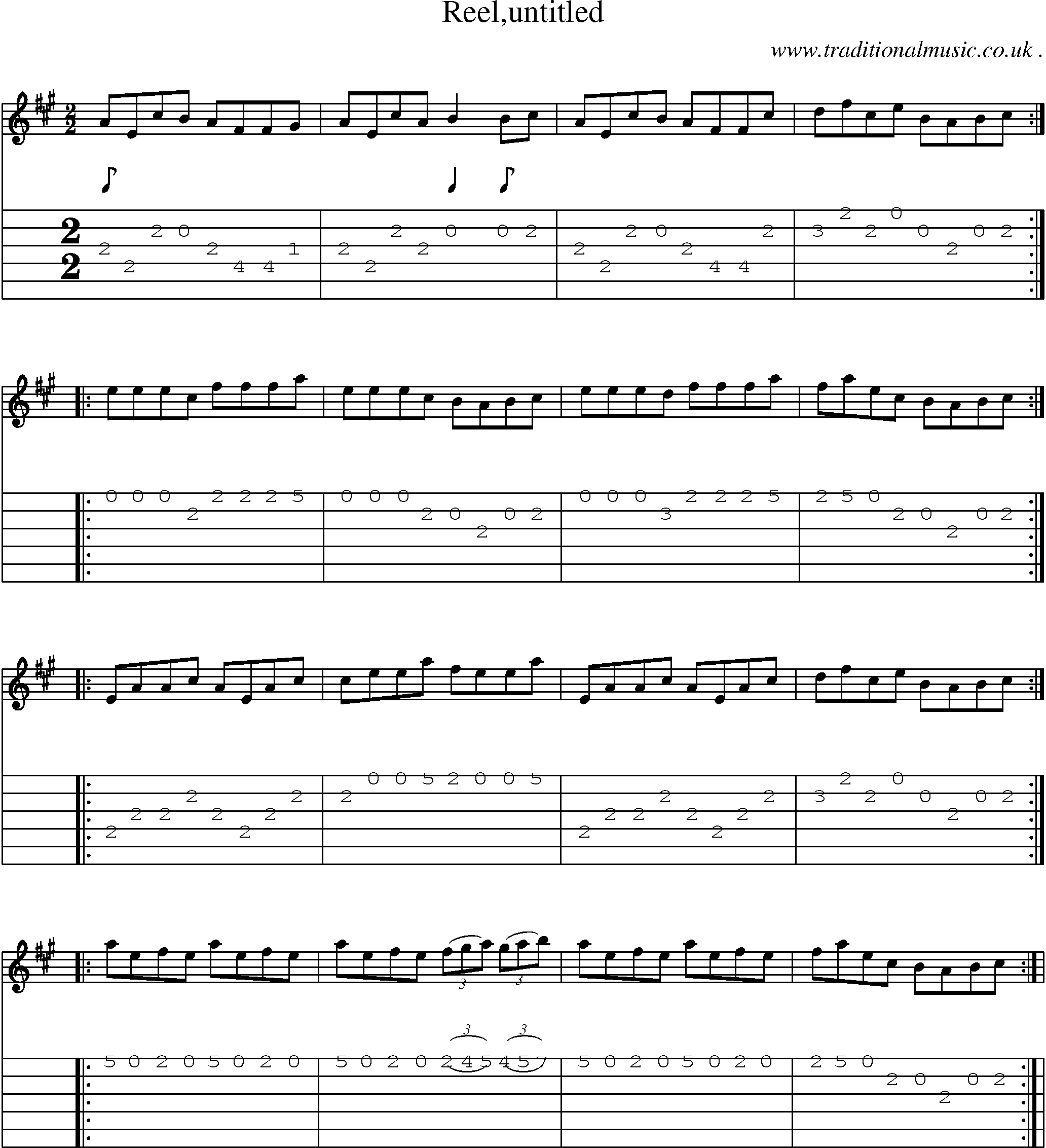 Sheet-Music and Guitar Tabs for Reeluntitled