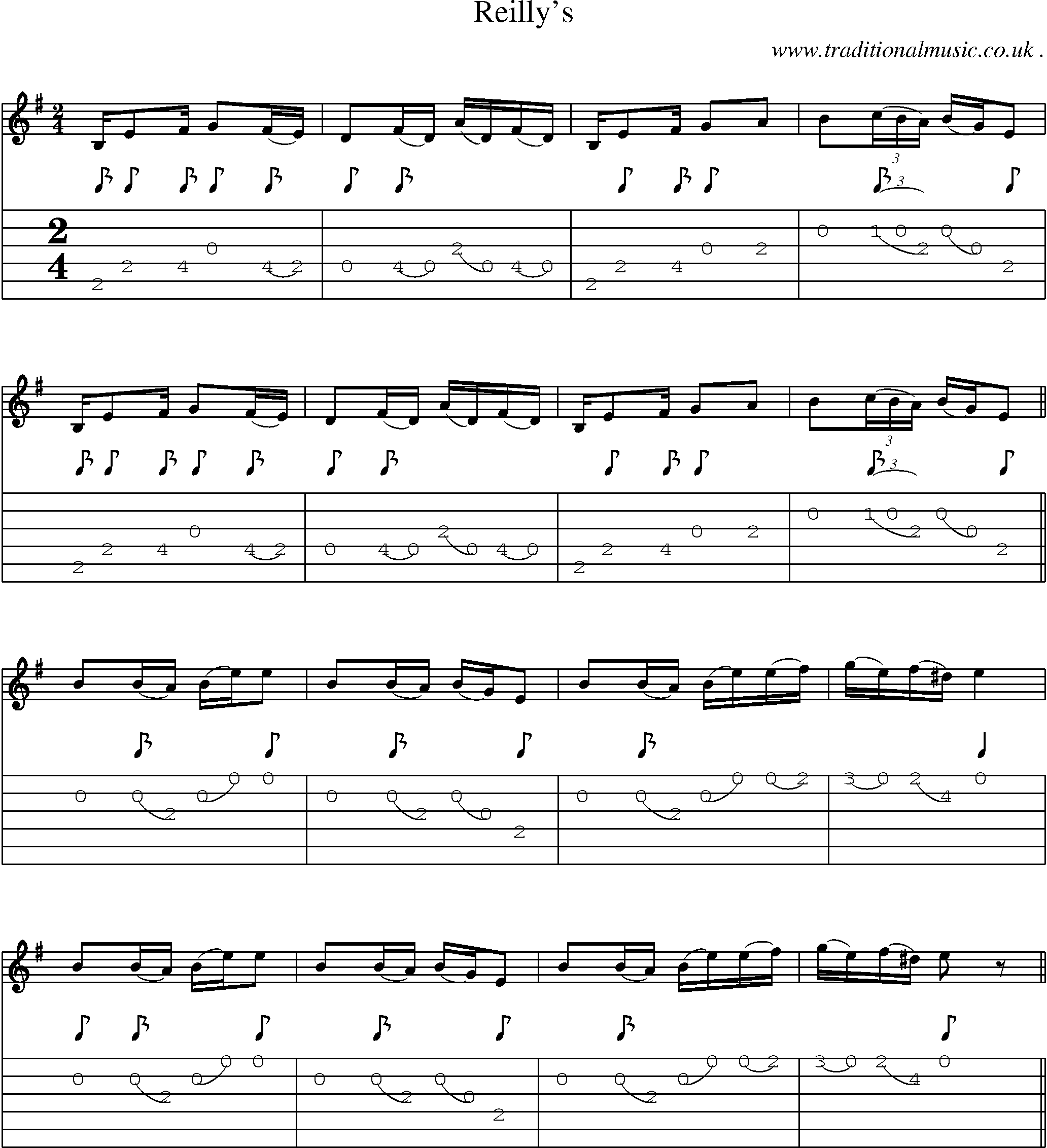 Sheet-Music and Guitar Tabs for Reillys