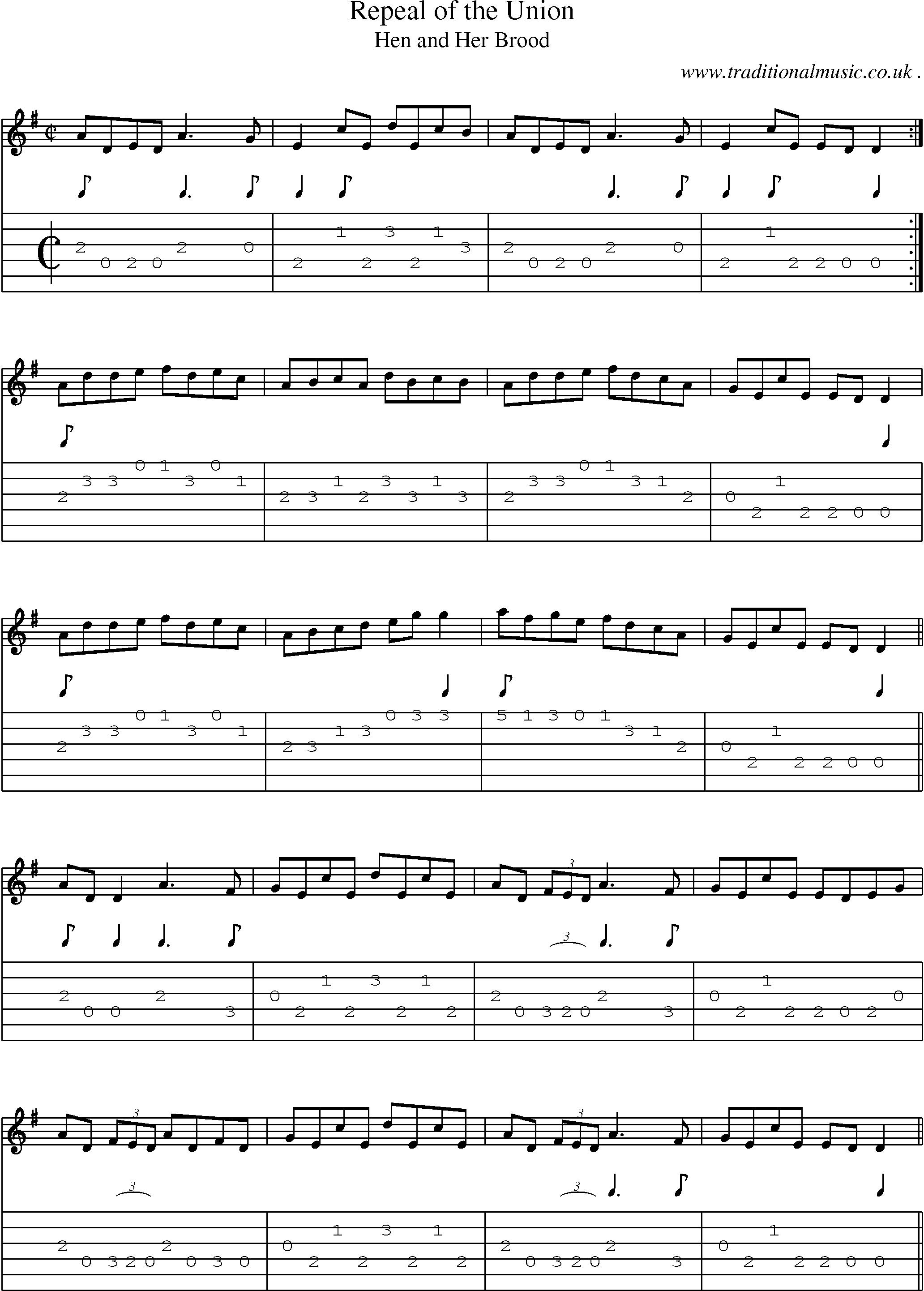 Sheet-Music and Guitar Tabs for Repeal Of The Union