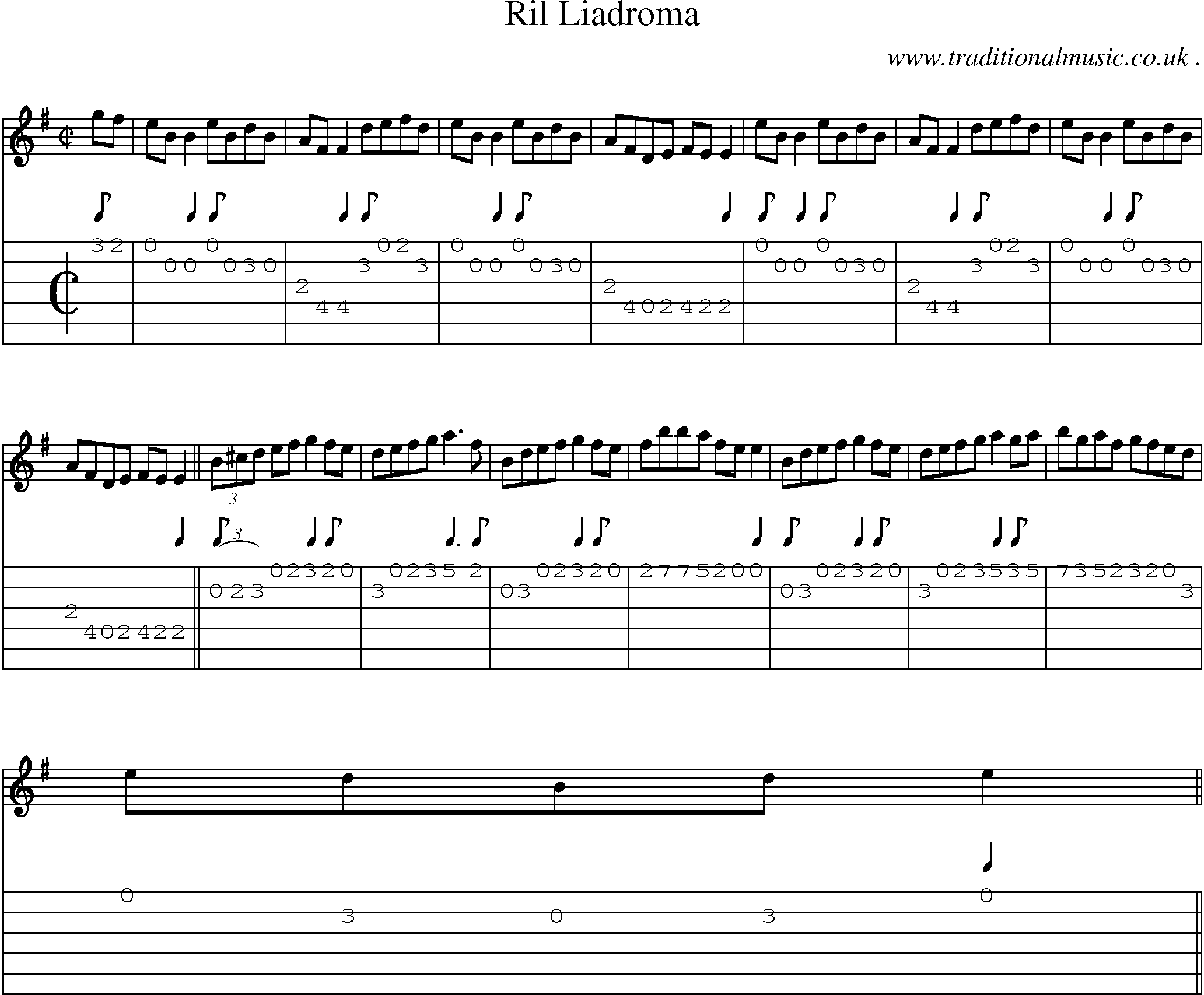 Sheet-Music and Guitar Tabs for Ril Liadroma