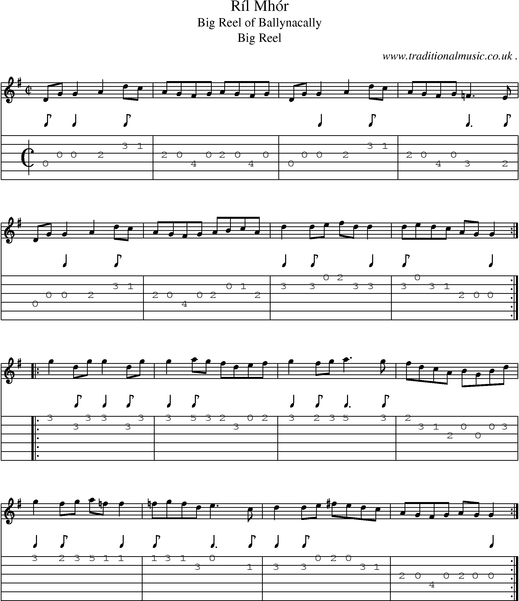 Sheet-Music and Guitar Tabs for Ril Mhor
