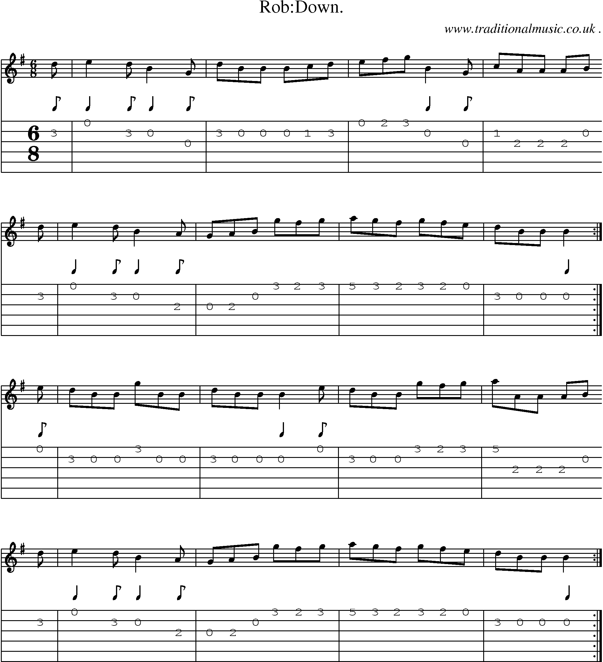 Sheet-Music and Guitar Tabs for Robdown