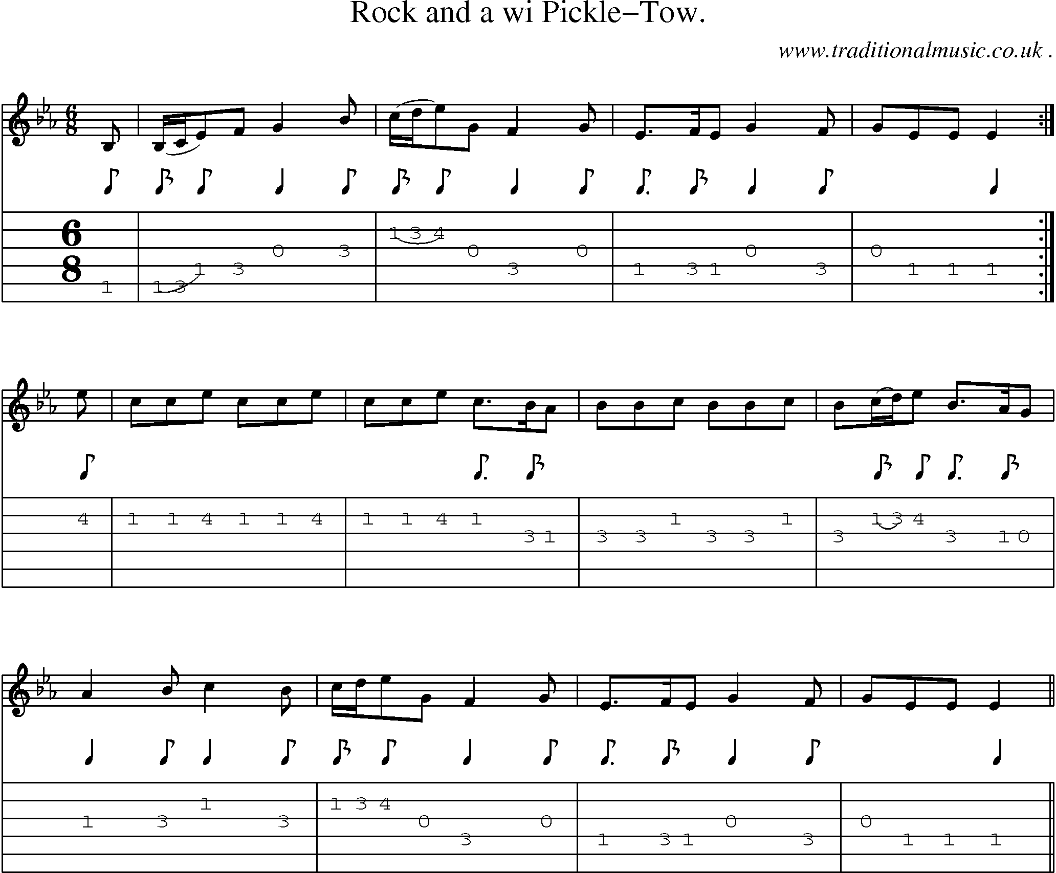 Sheet-Music and Guitar Tabs for Rock And A Wi Pickle-tow