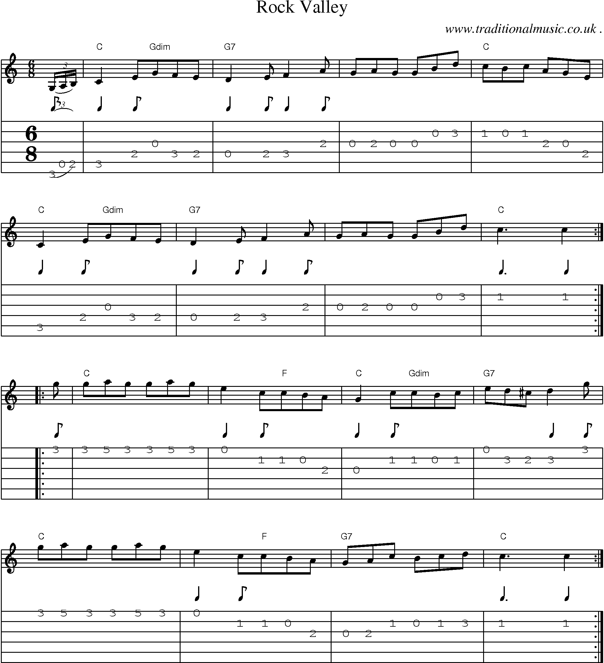Sheet-Music and Guitar Tabs for Rock Valley