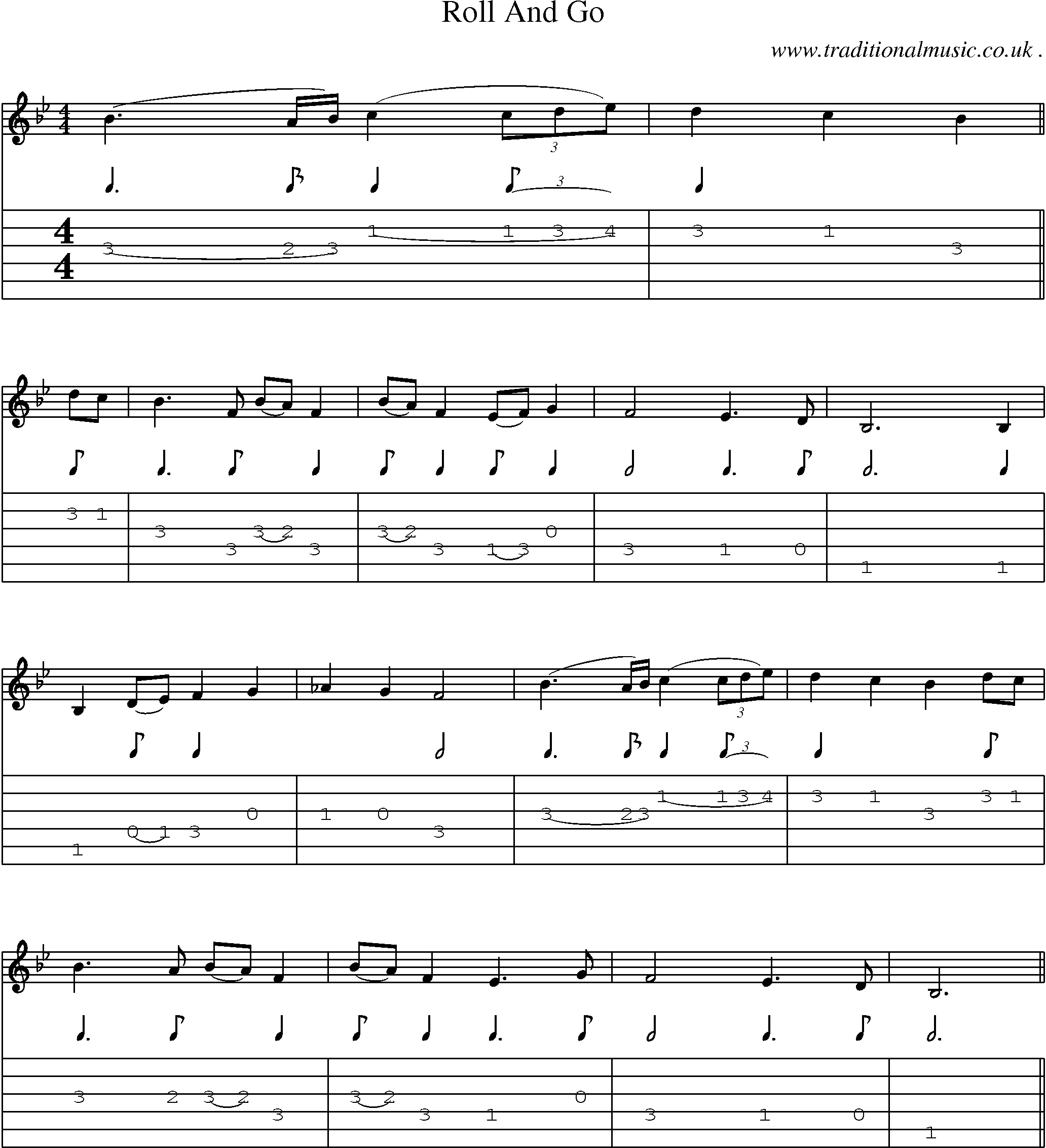 Sheet-Music and Guitar Tabs for Roll And Go