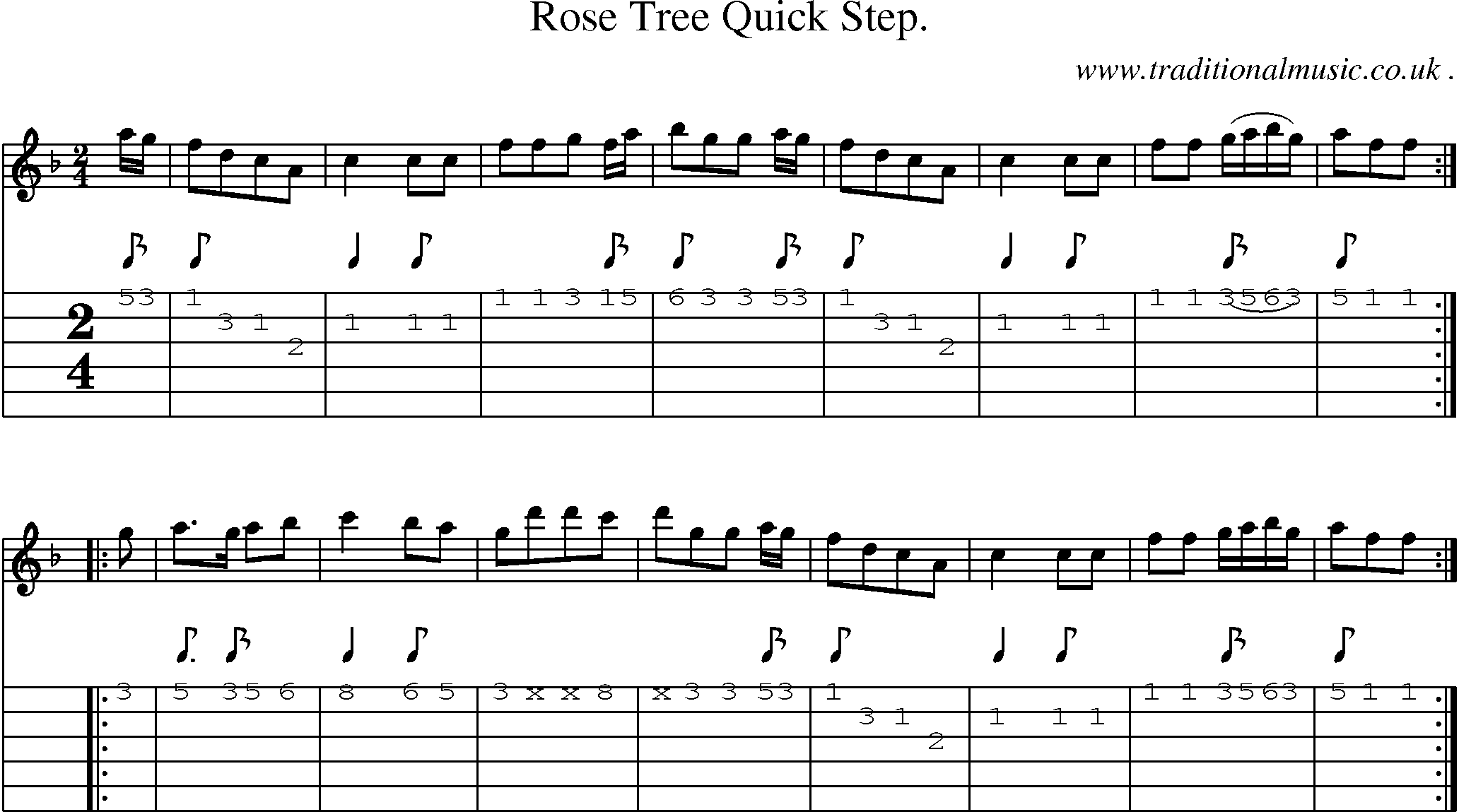 Sheet-Music and Guitar Tabs for Rose Tree Quick Step
