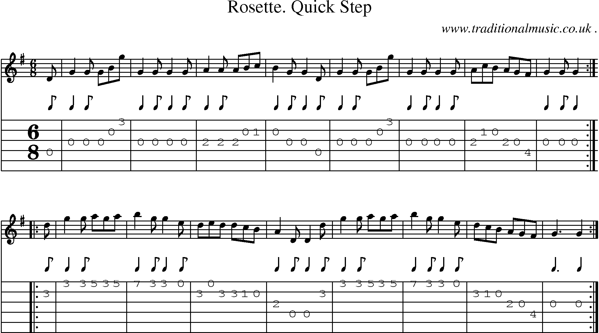 Sheet-Music and Guitar Tabs for Rosette Quick Step