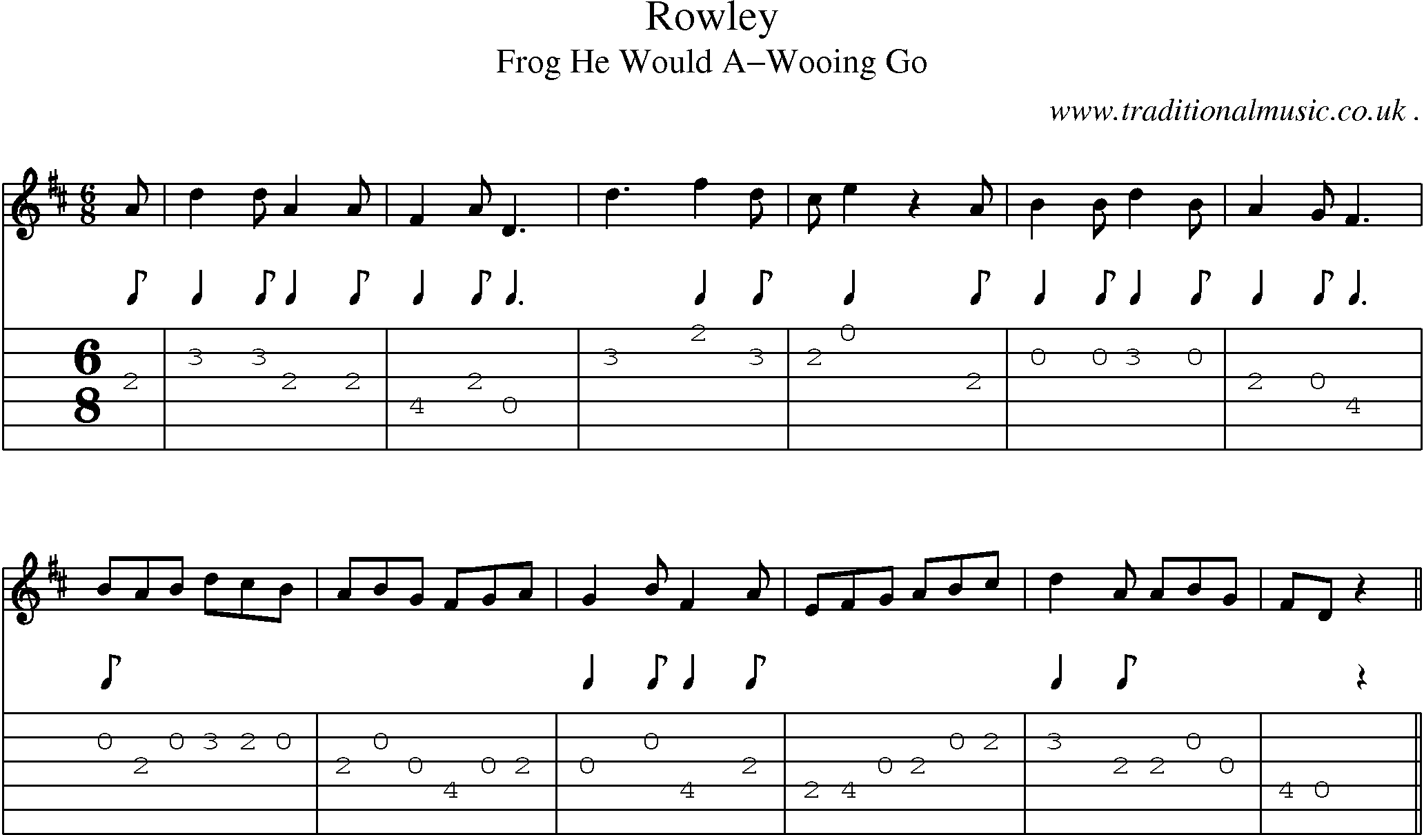 Sheet-Music and Guitar Tabs for Rowley