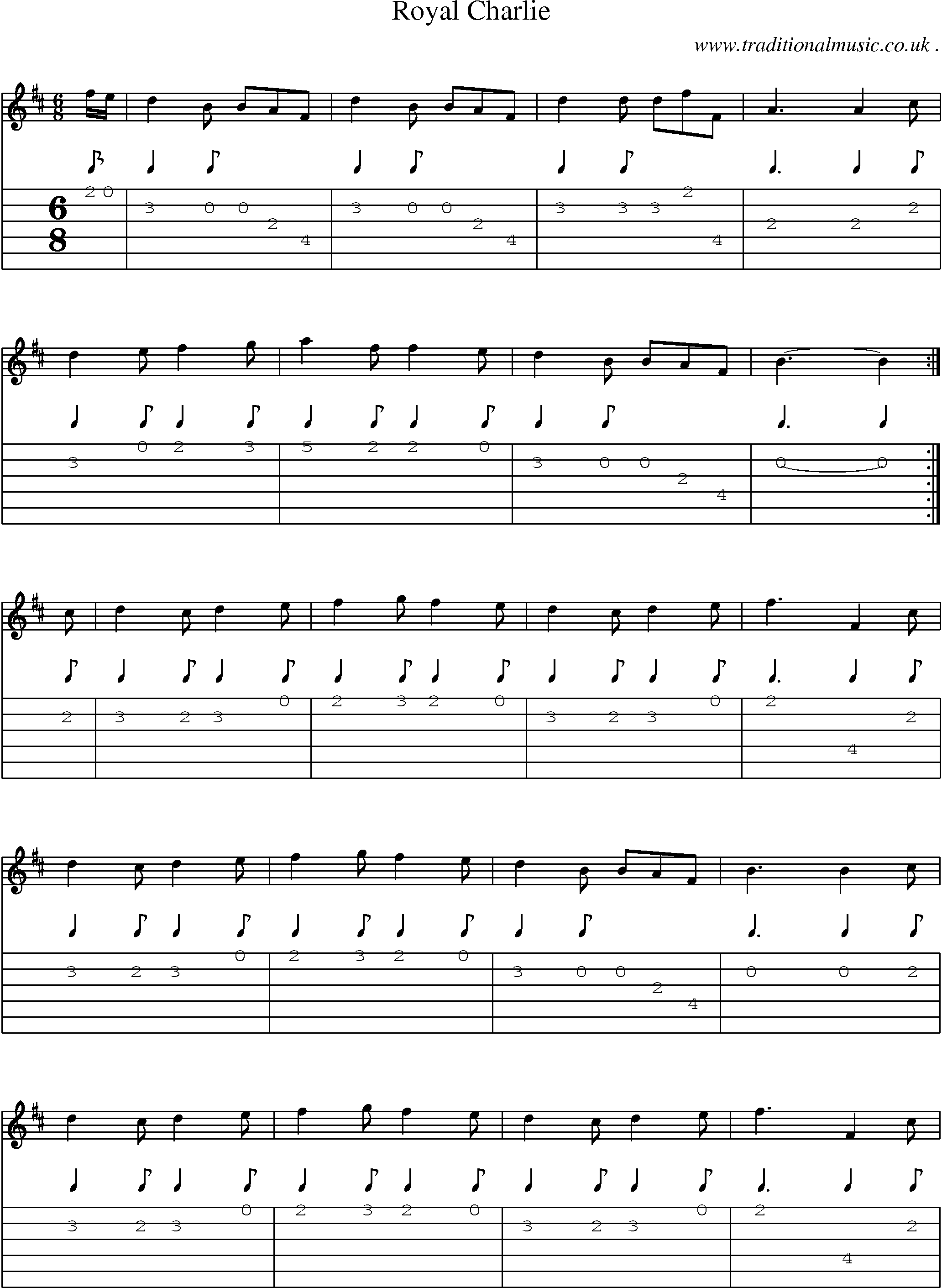Sheet-Music and Guitar Tabs for Royal Charlie