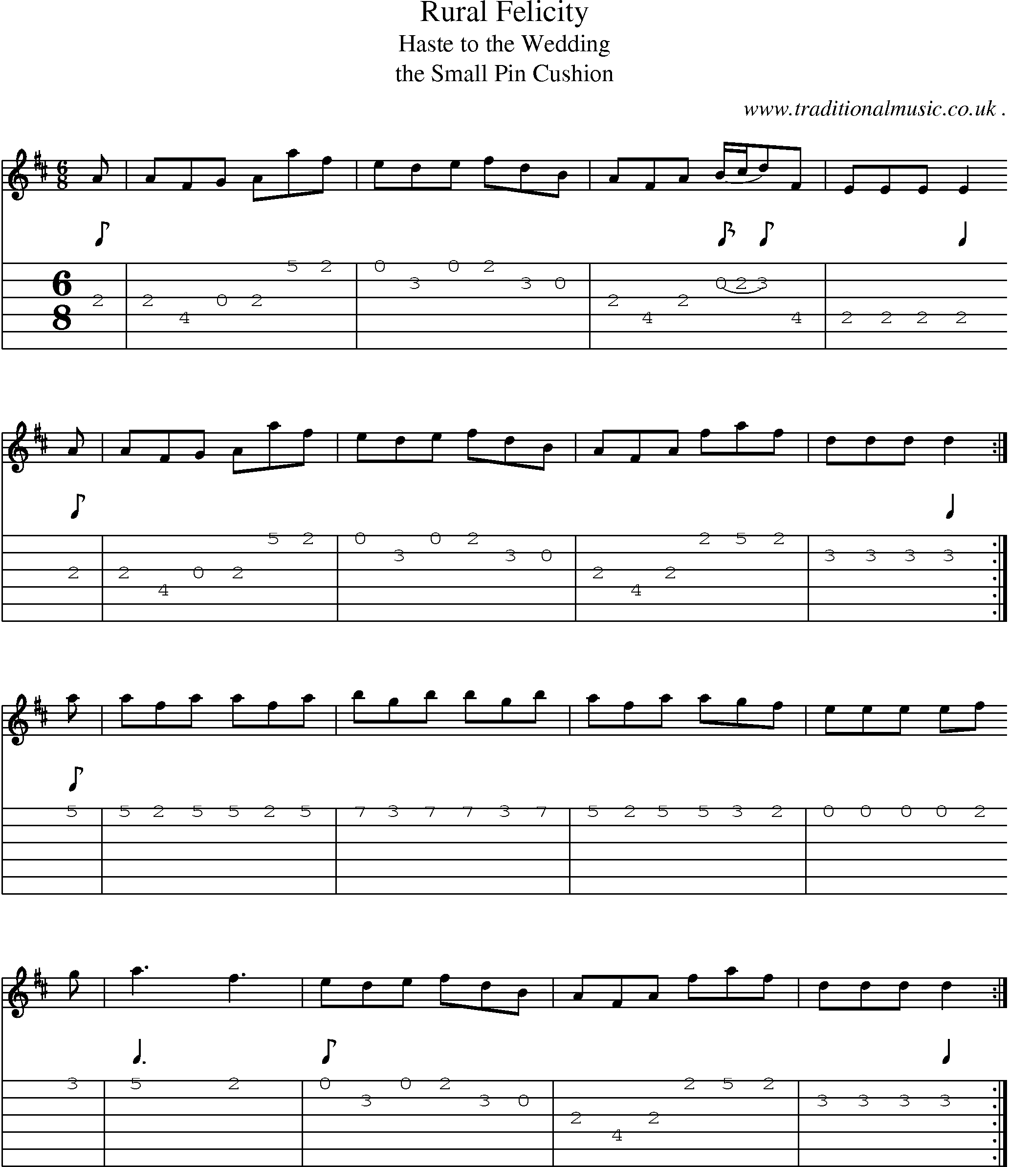 Sheet-Music and Guitar Tabs for Rural Felicity