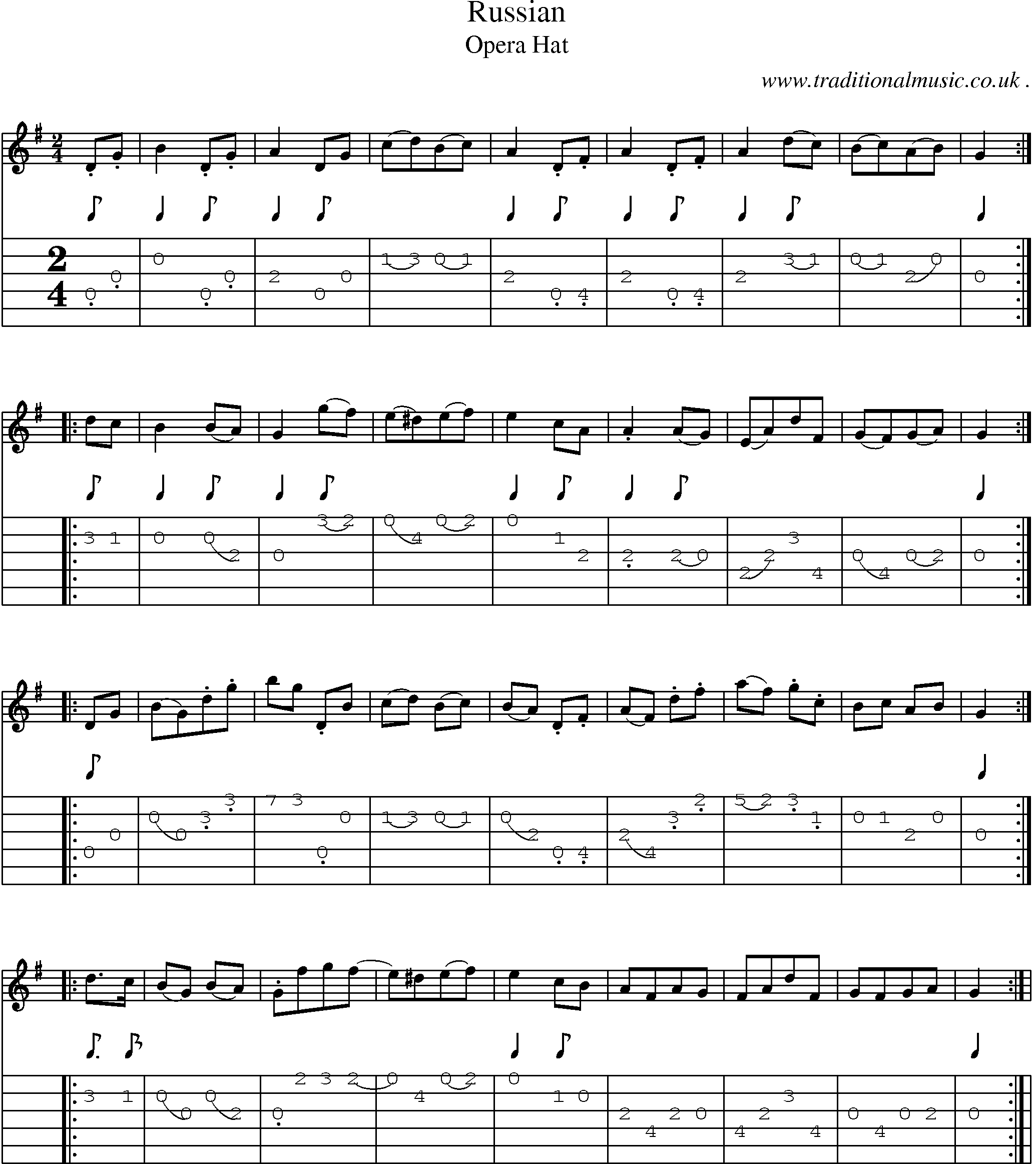 Sheet-Music and Guitar Tabs for Russian