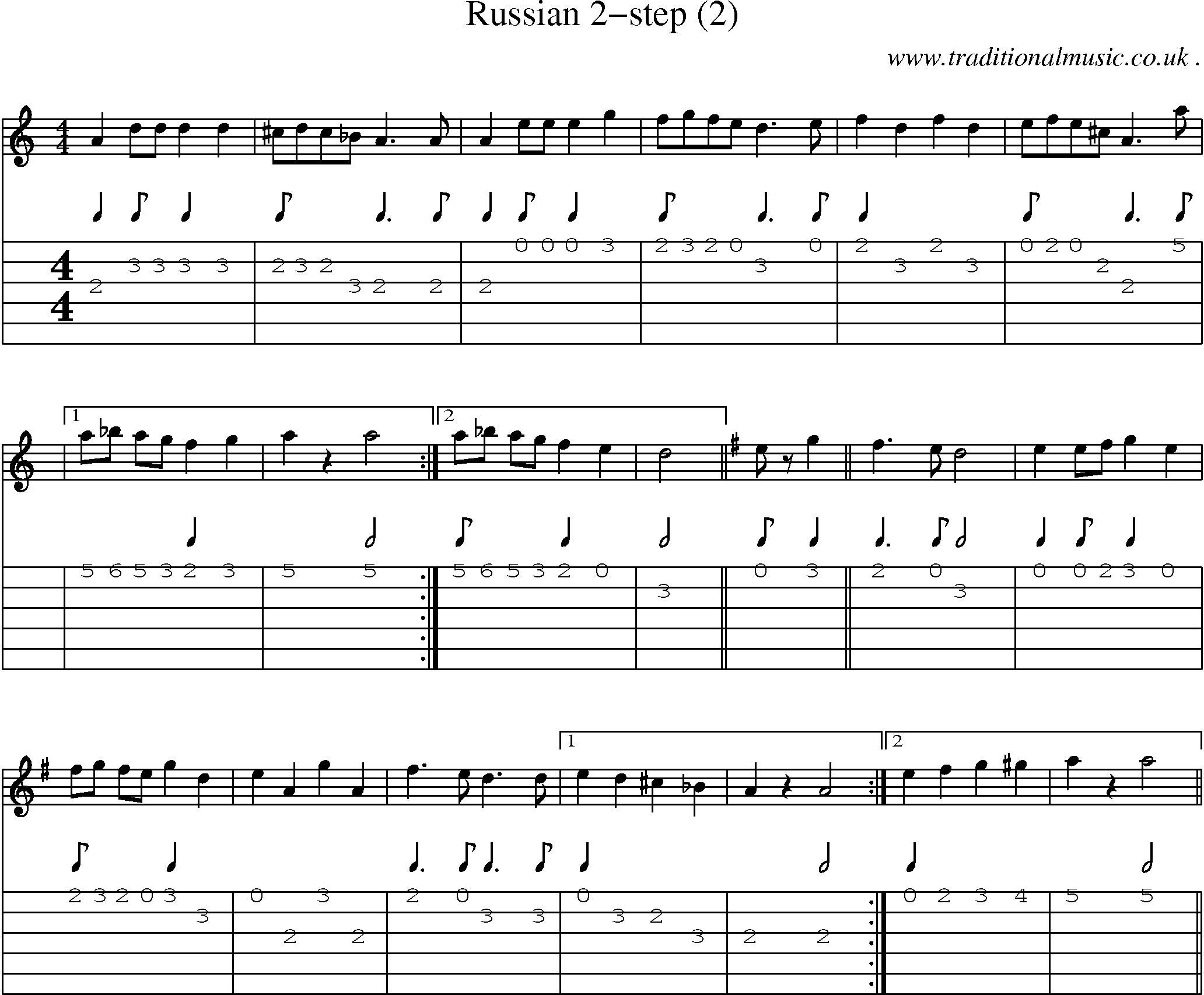 Sheet-Music and Guitar Tabs for Russian 2-step (2)