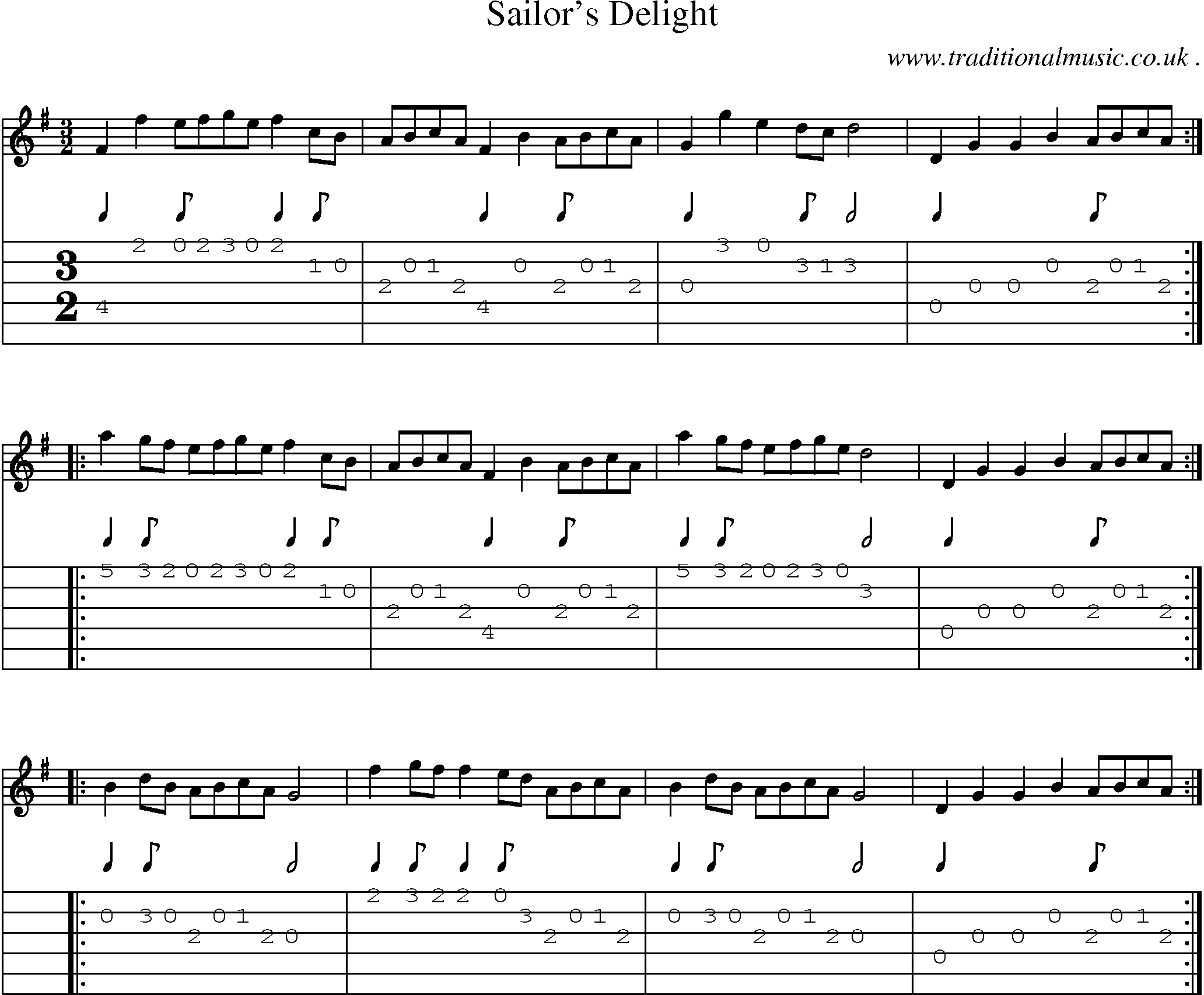 Sheet-Music and Guitar Tabs for Sailor Delight
