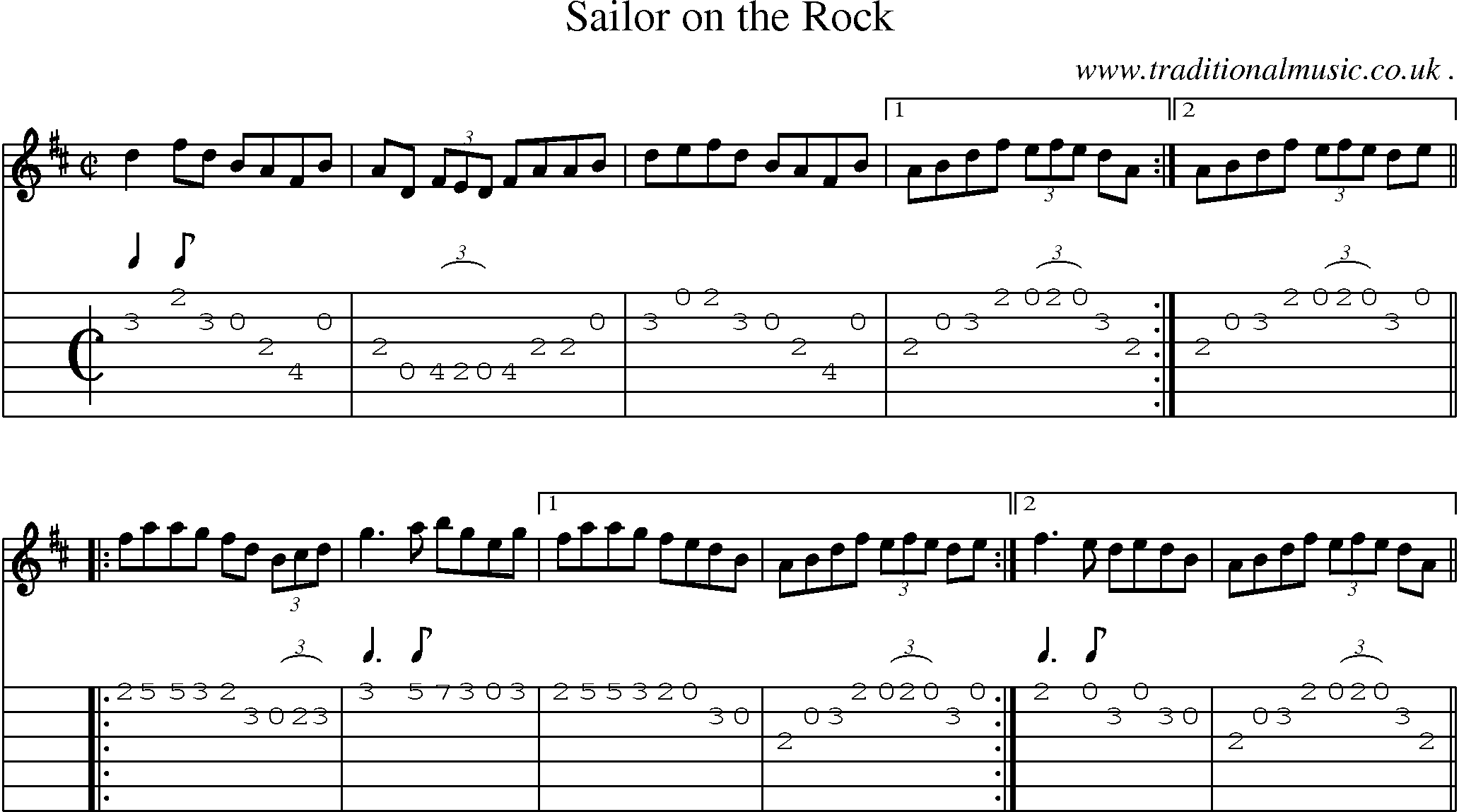 Sheet-Music and Guitar Tabs for Sailor On The Rock
