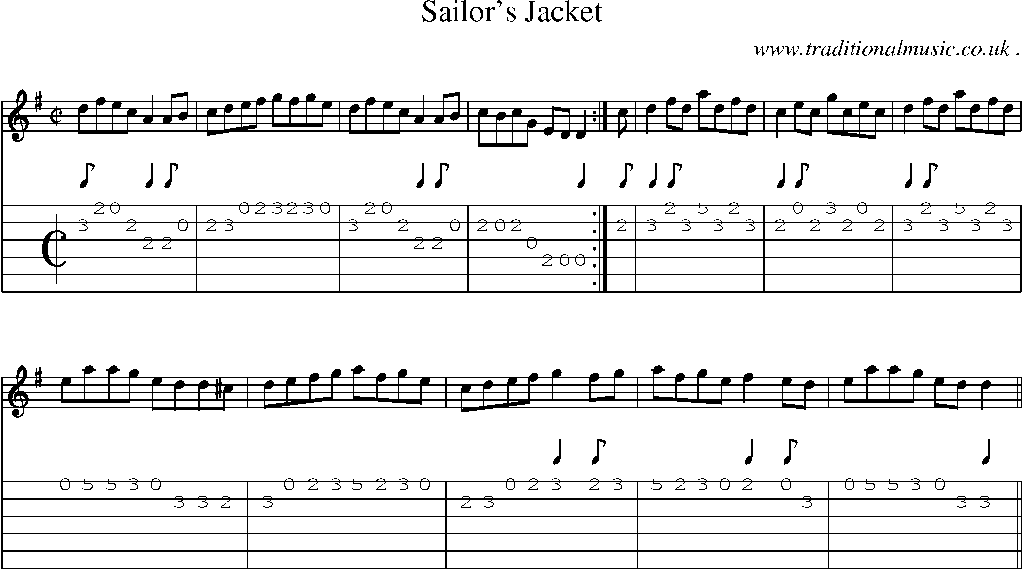 Sheet-Music and Guitar Tabs for Sailors Jacket