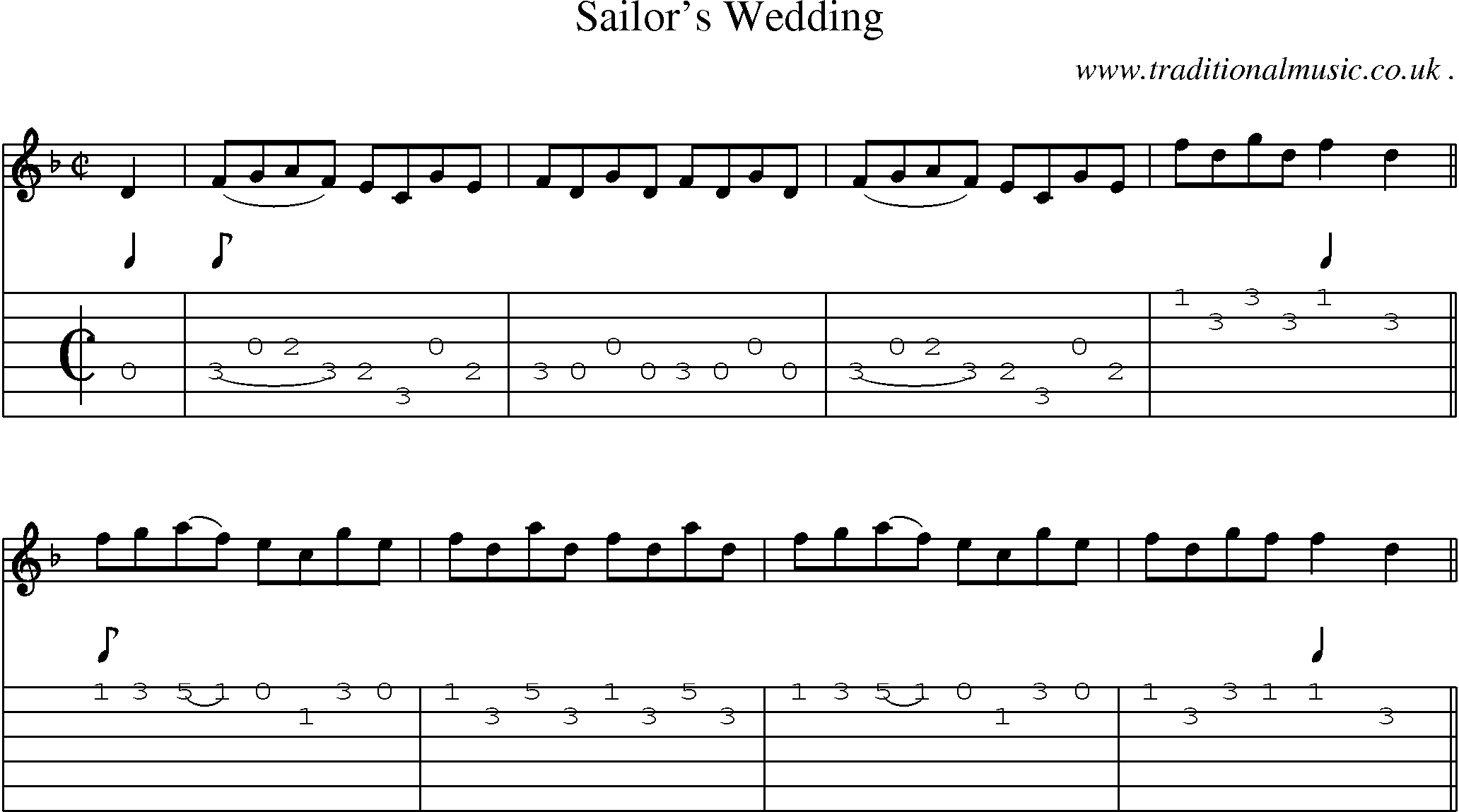 Sheet-Music and Guitar Tabs for Sailors Wedding