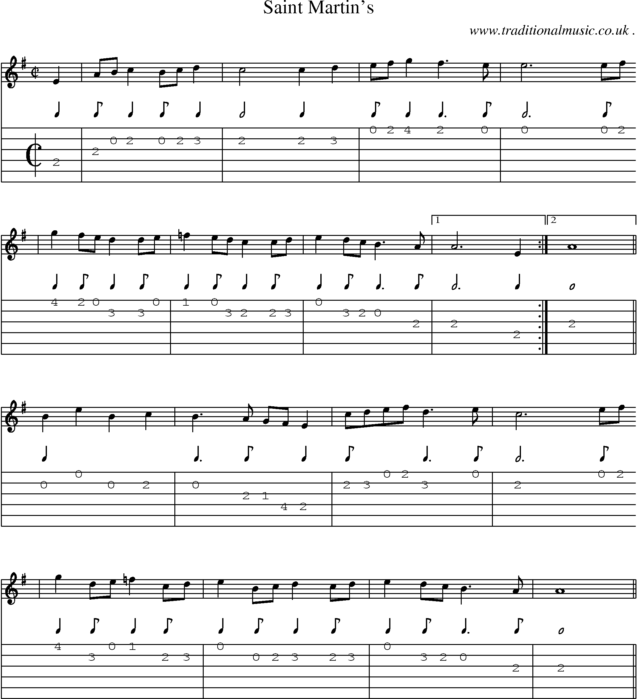 Sheet-Music and Guitar Tabs for Saint Martin