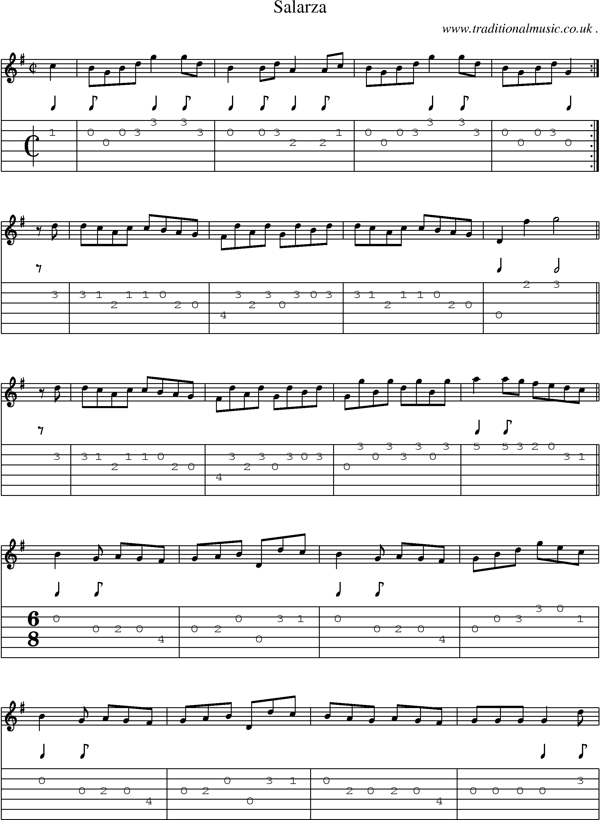 Sheet-Music and Guitar Tabs for Salarza