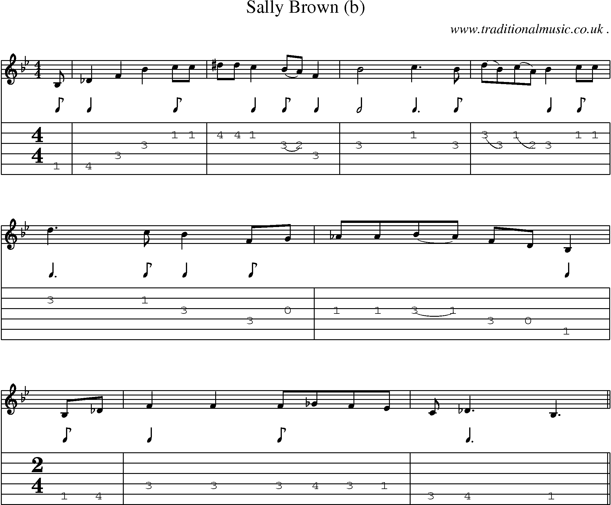 Sheet-Music and Guitar Tabs for Sally Brown (b)