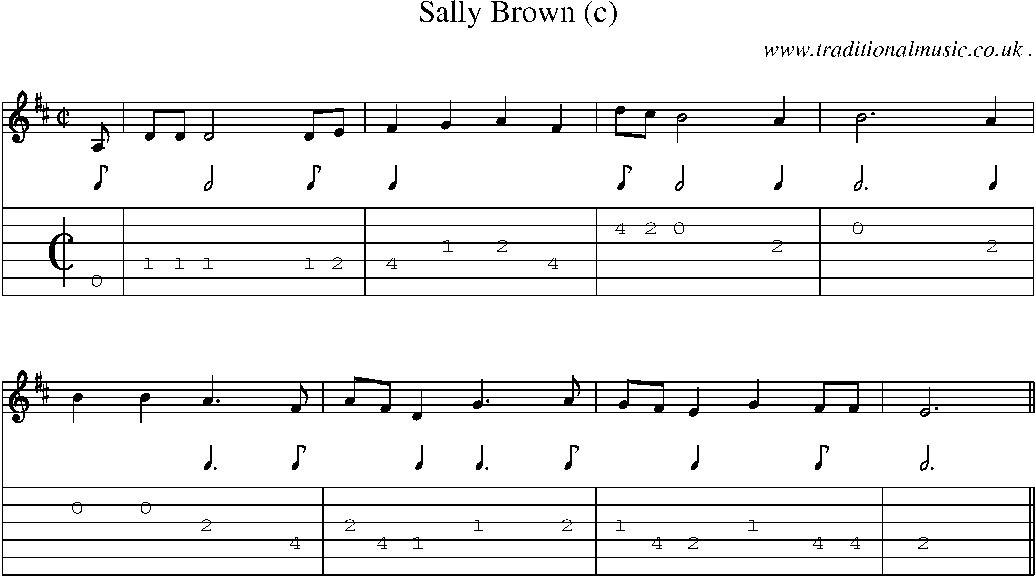 Sheet-Music and Guitar Tabs for Sally Brown (c)