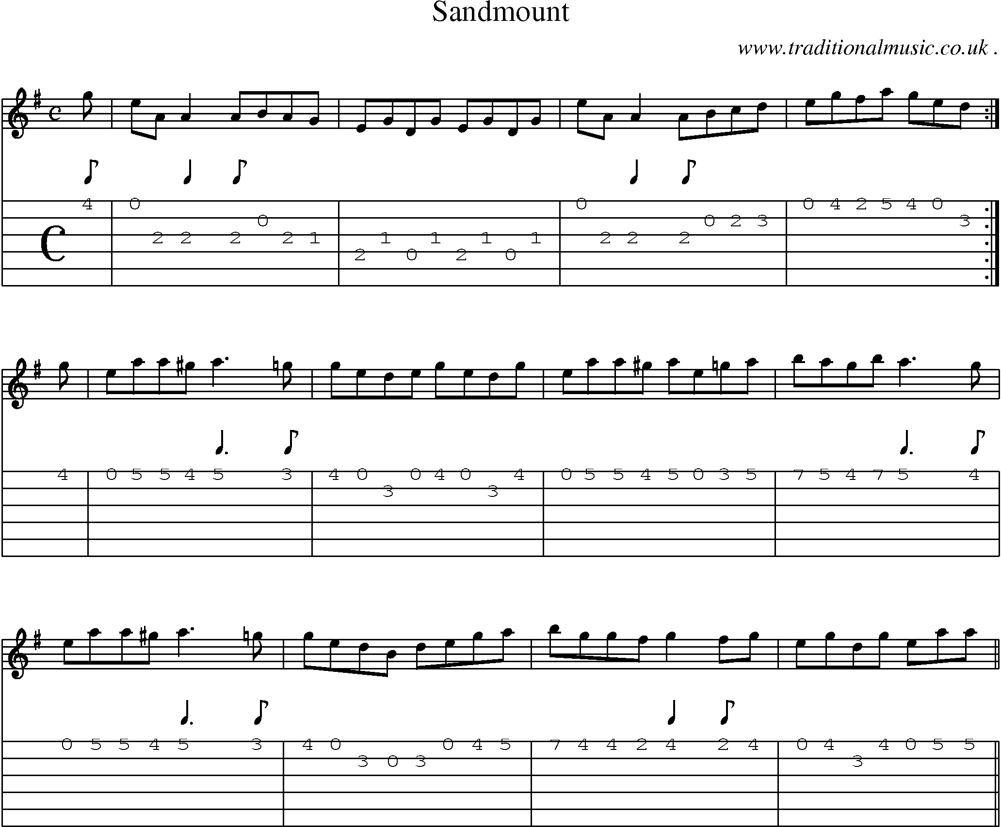 Sheet-Music and Guitar Tabs for Sandmount