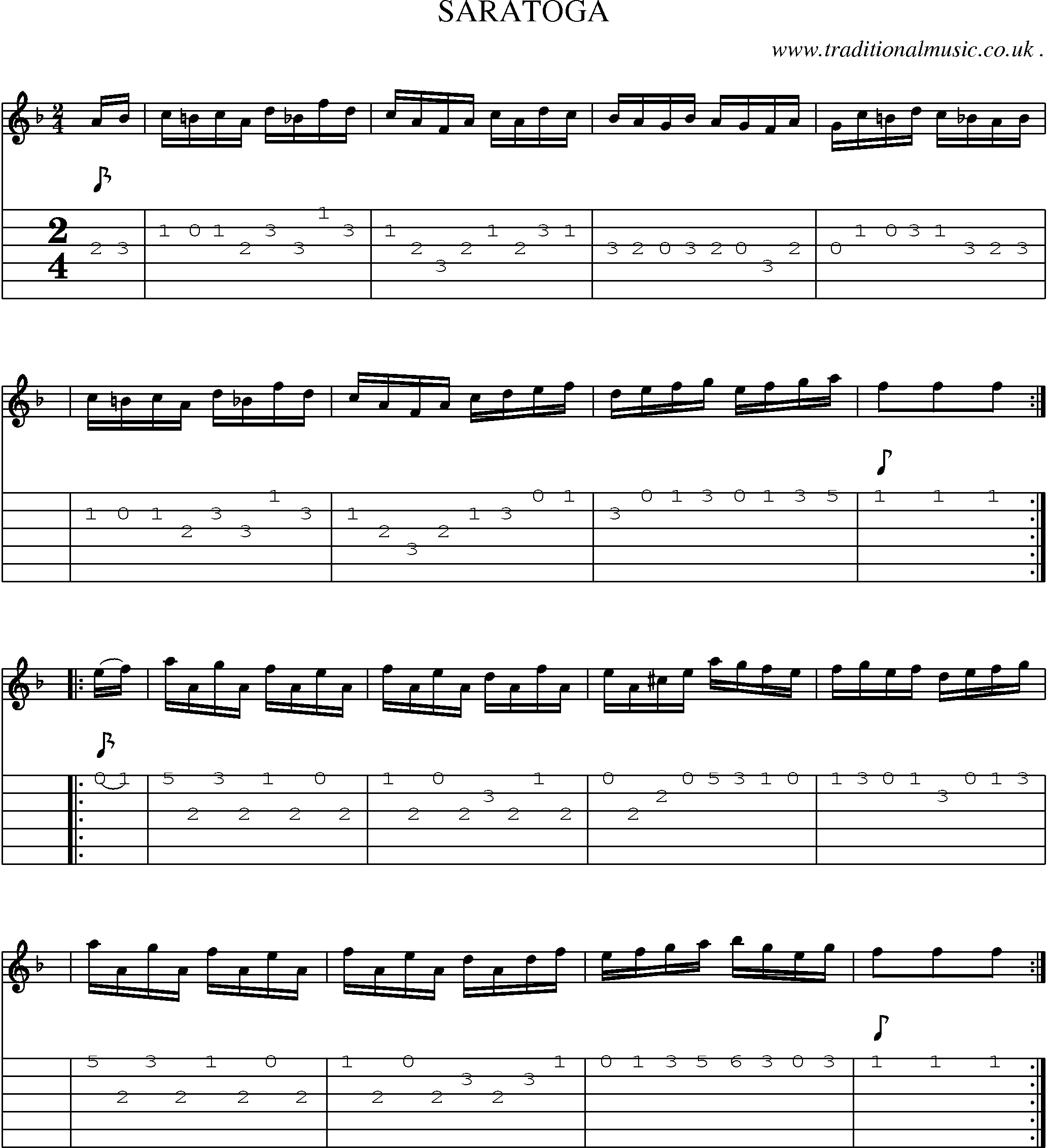 Sheet-Music and Guitar Tabs for Saratoga