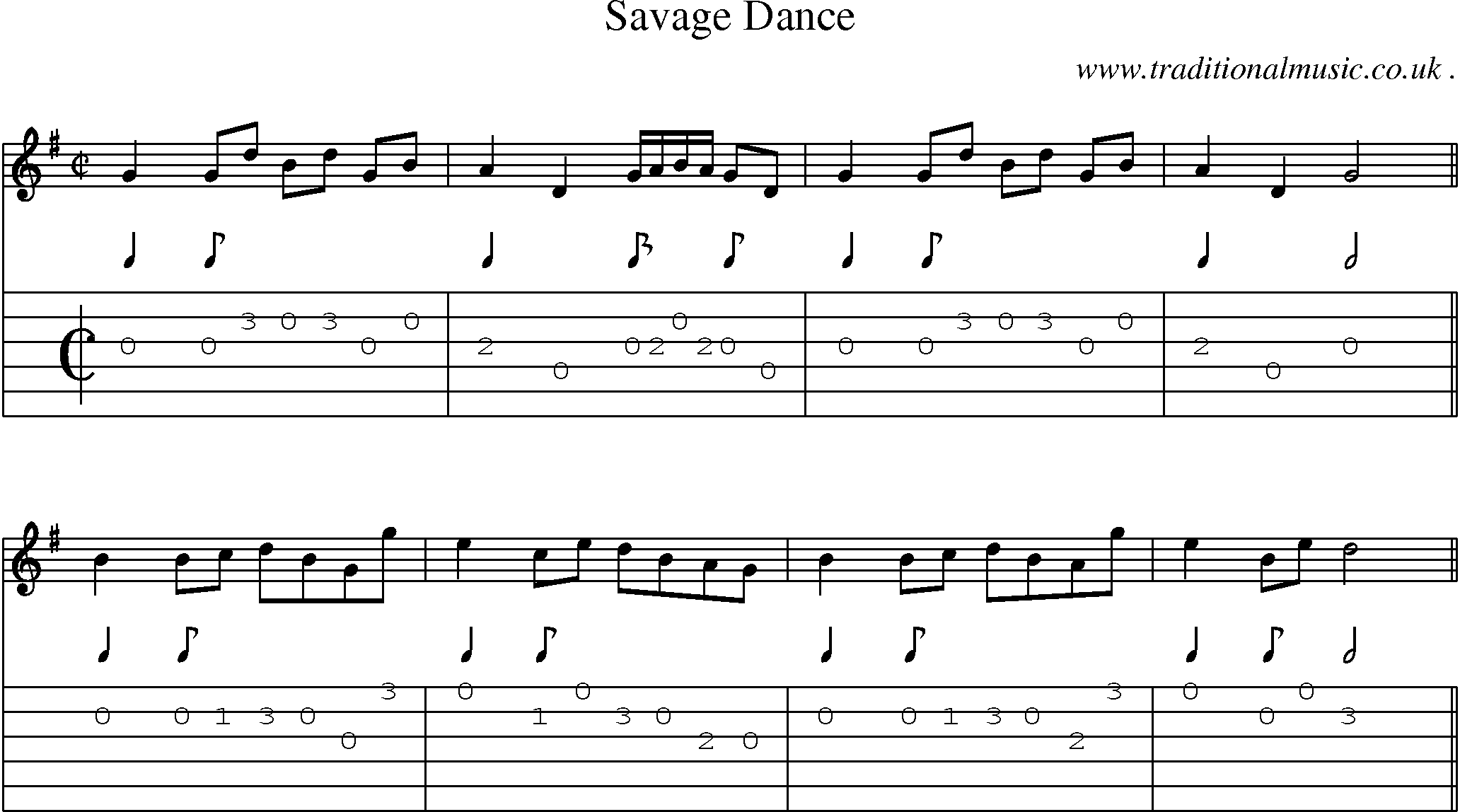 Sheet-Music and Guitar Tabs for Savage Dance