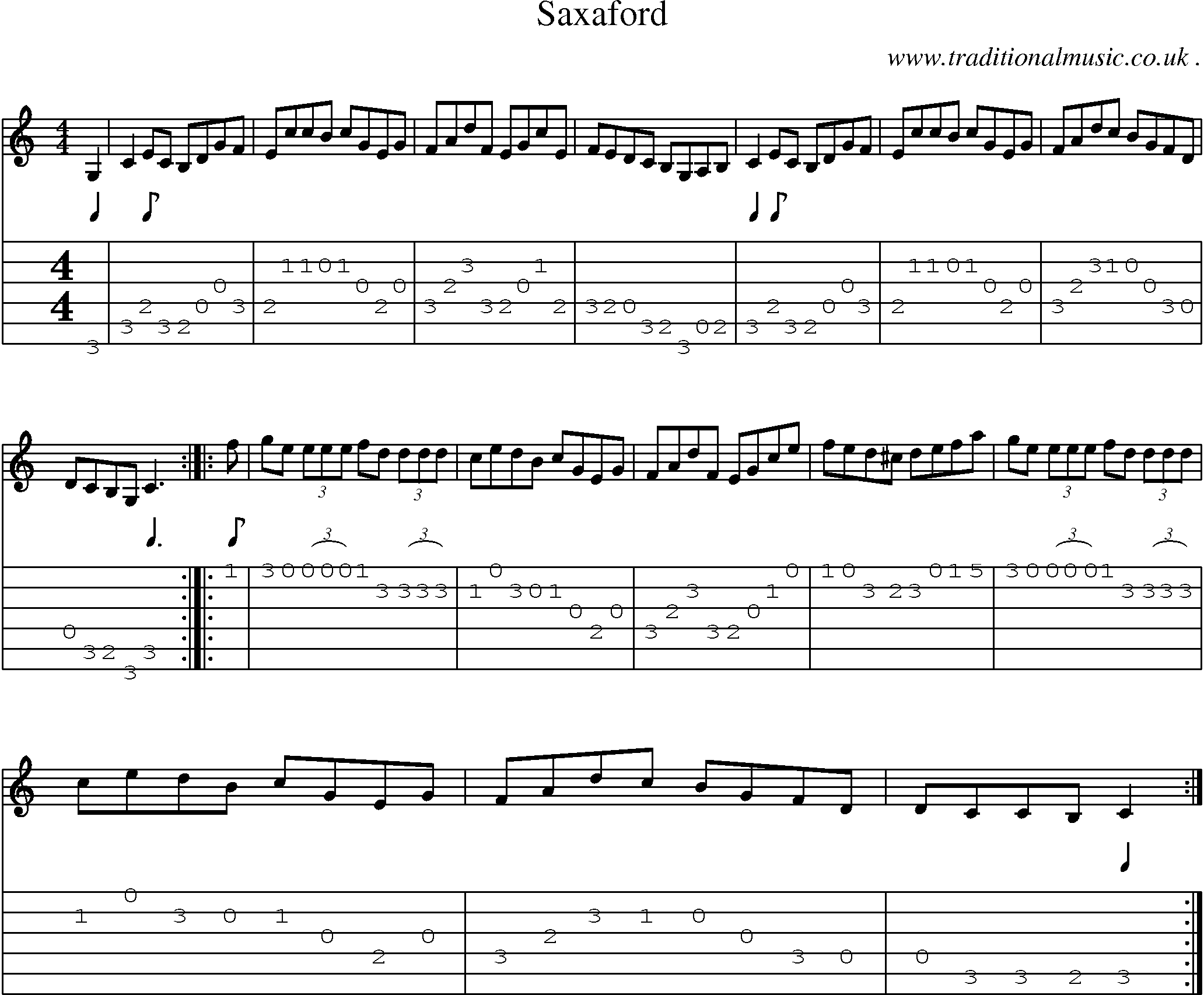 Sheet-Music and Guitar Tabs for Saxaford