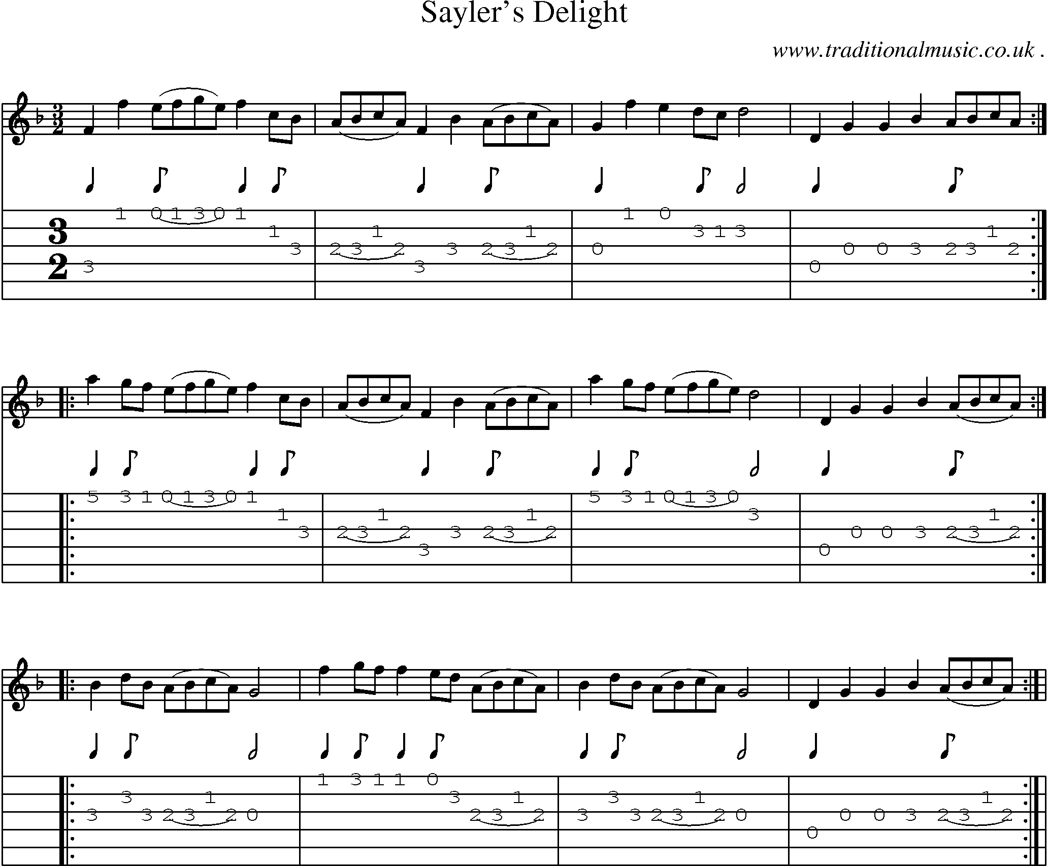 Sheet-Music and Guitar Tabs for Saylers Delight