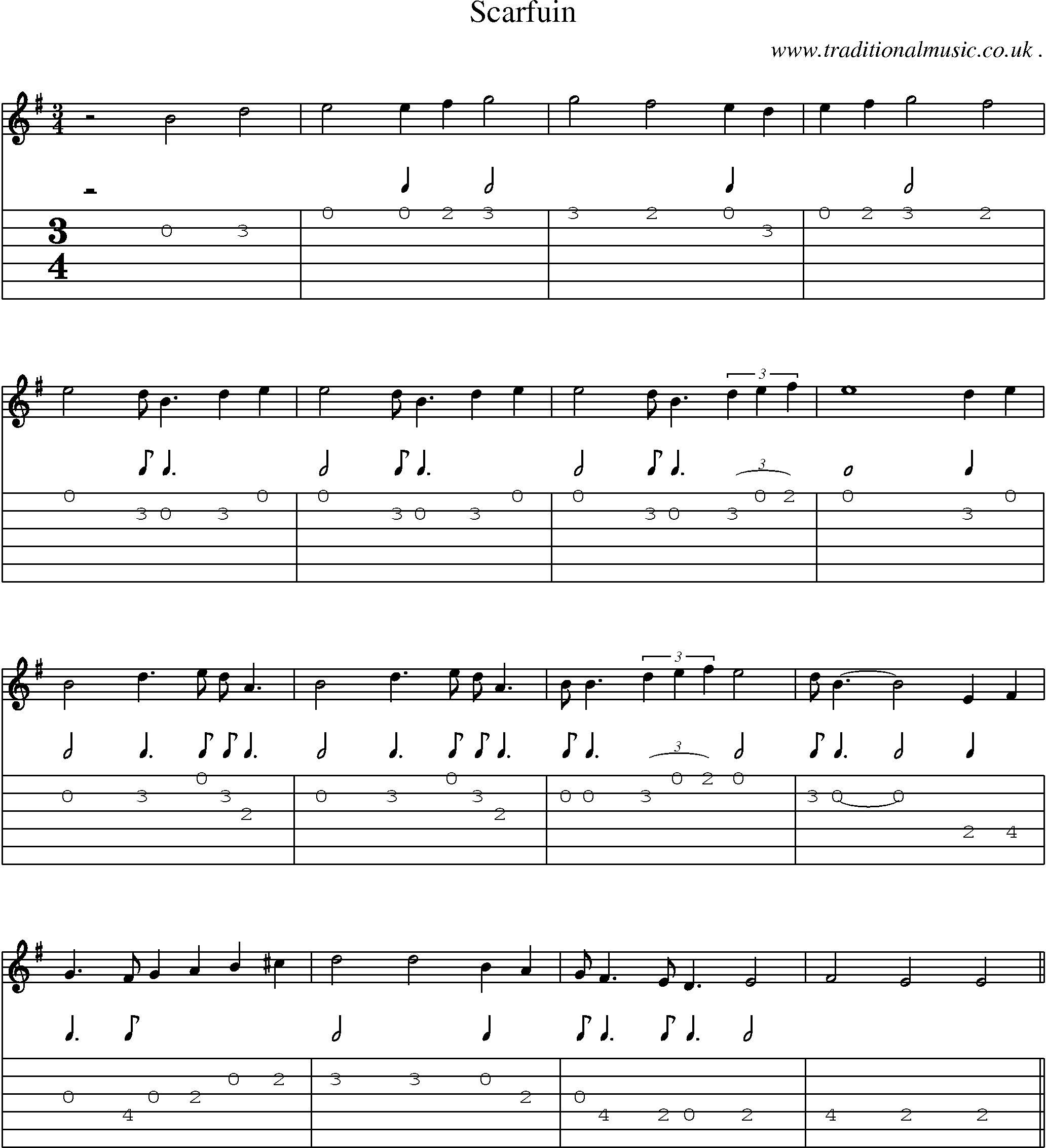 Sheet-Music and Guitar Tabs for Scarfuin