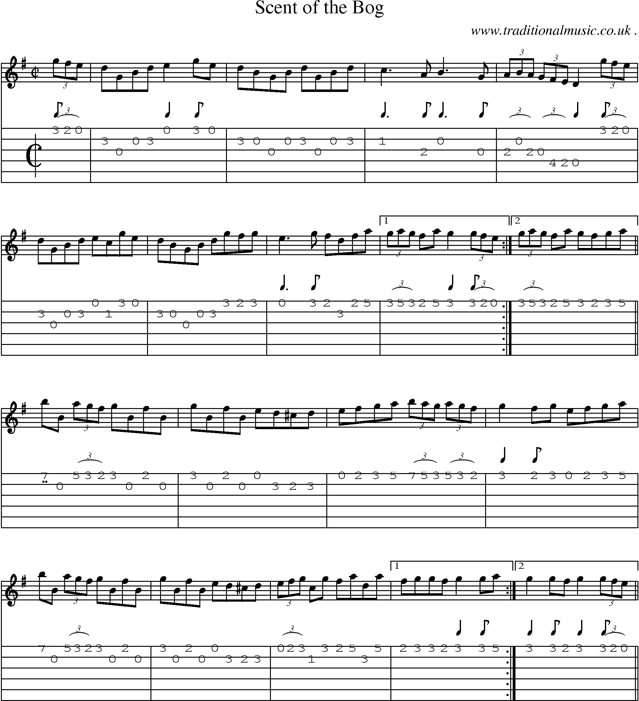 Sheet-Music and Guitar Tabs for Scent Of The Bog