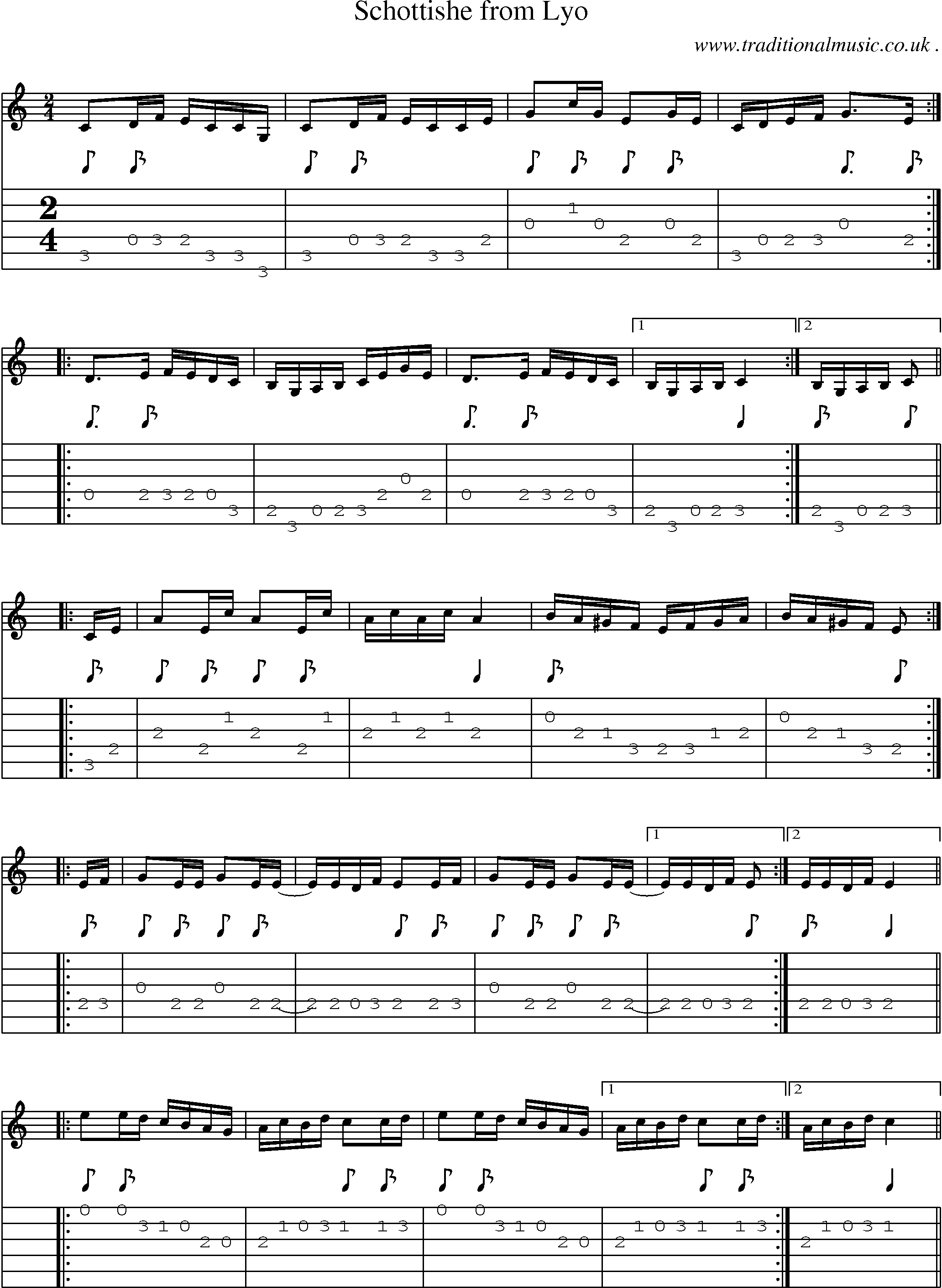 Sheet-Music and Guitar Tabs for Schottishe From Lyo