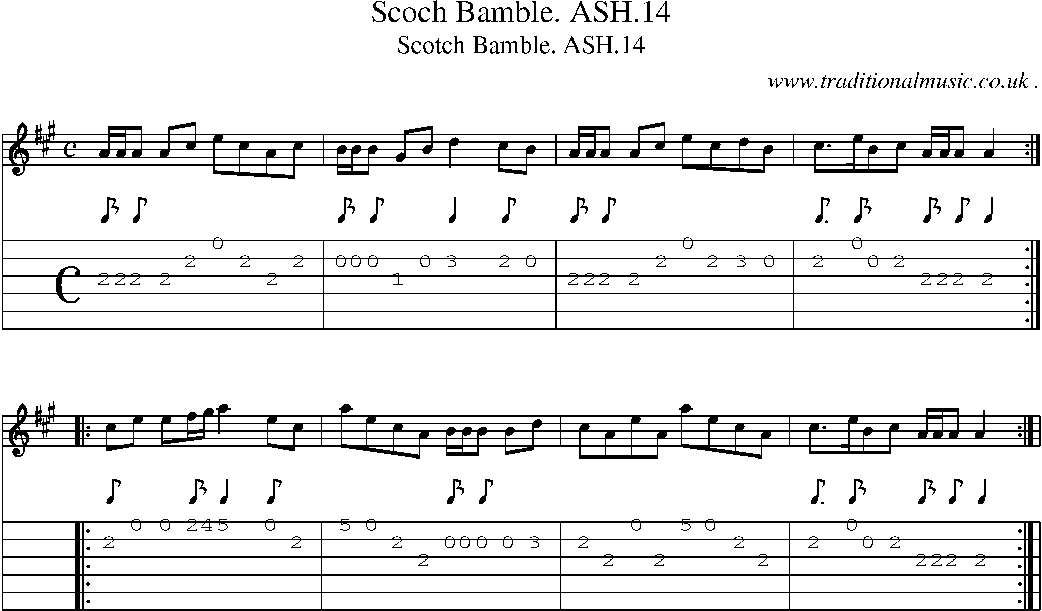 Sheet-Music and Guitar Tabs for Scoch Bamble Ash14