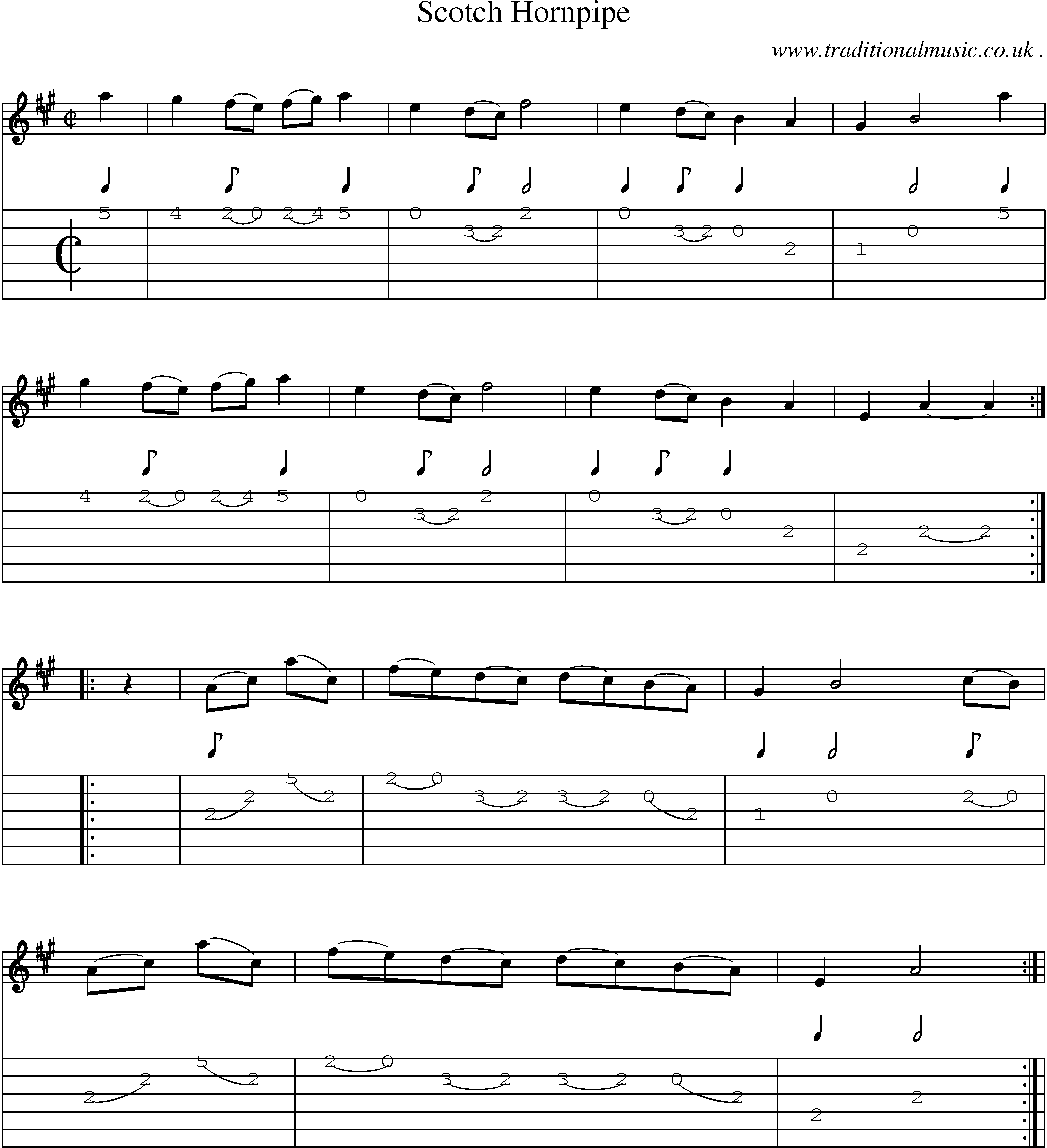 Sheet-Music and Guitar Tabs for Scotch Hornpipe