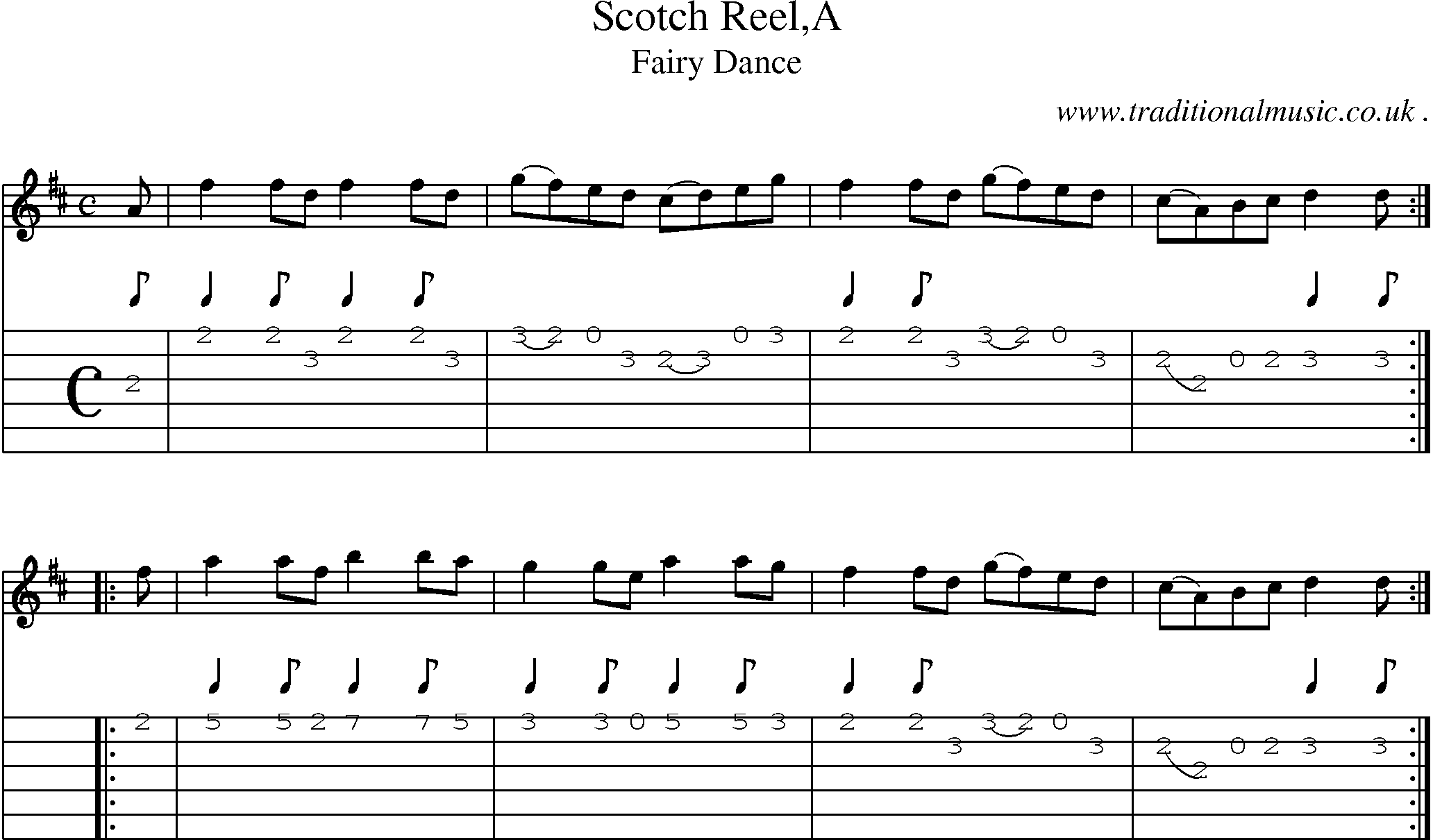 Sheet-Music and Guitar Tabs for Scotch Reela
