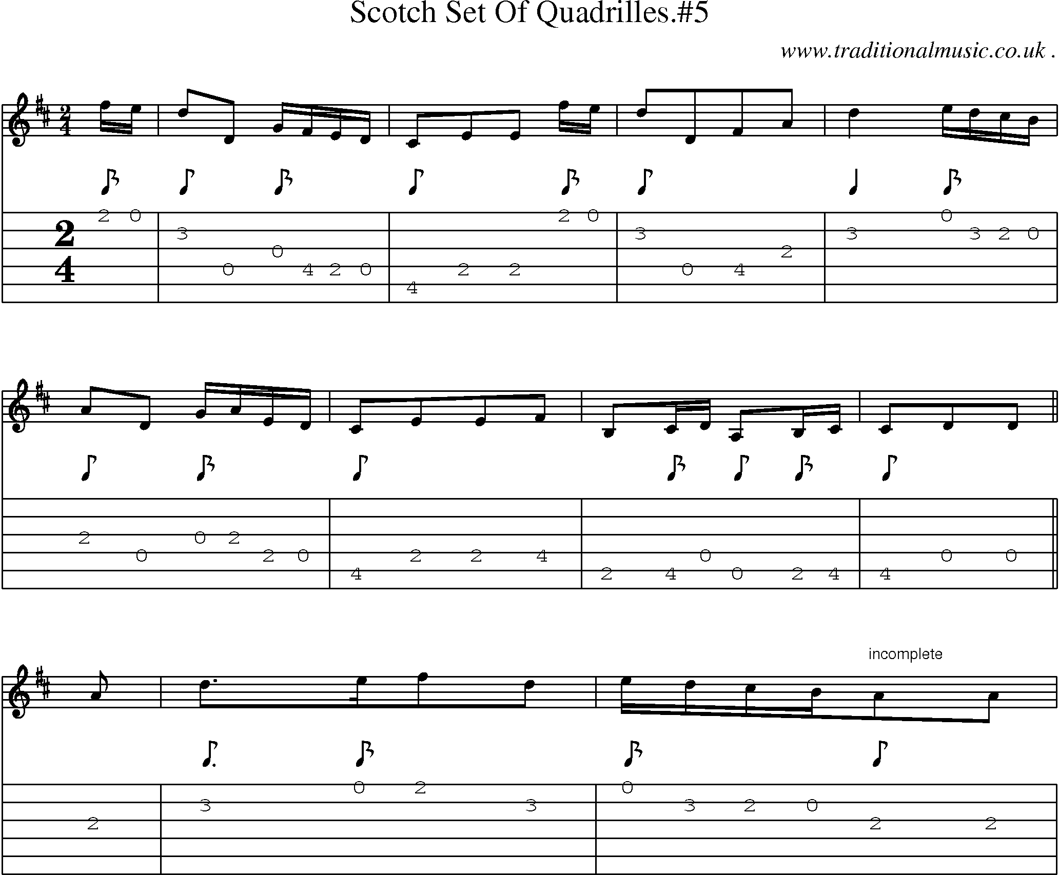 Sheet-Music and Guitar Tabs for Scotch Set Of Quadrilles5