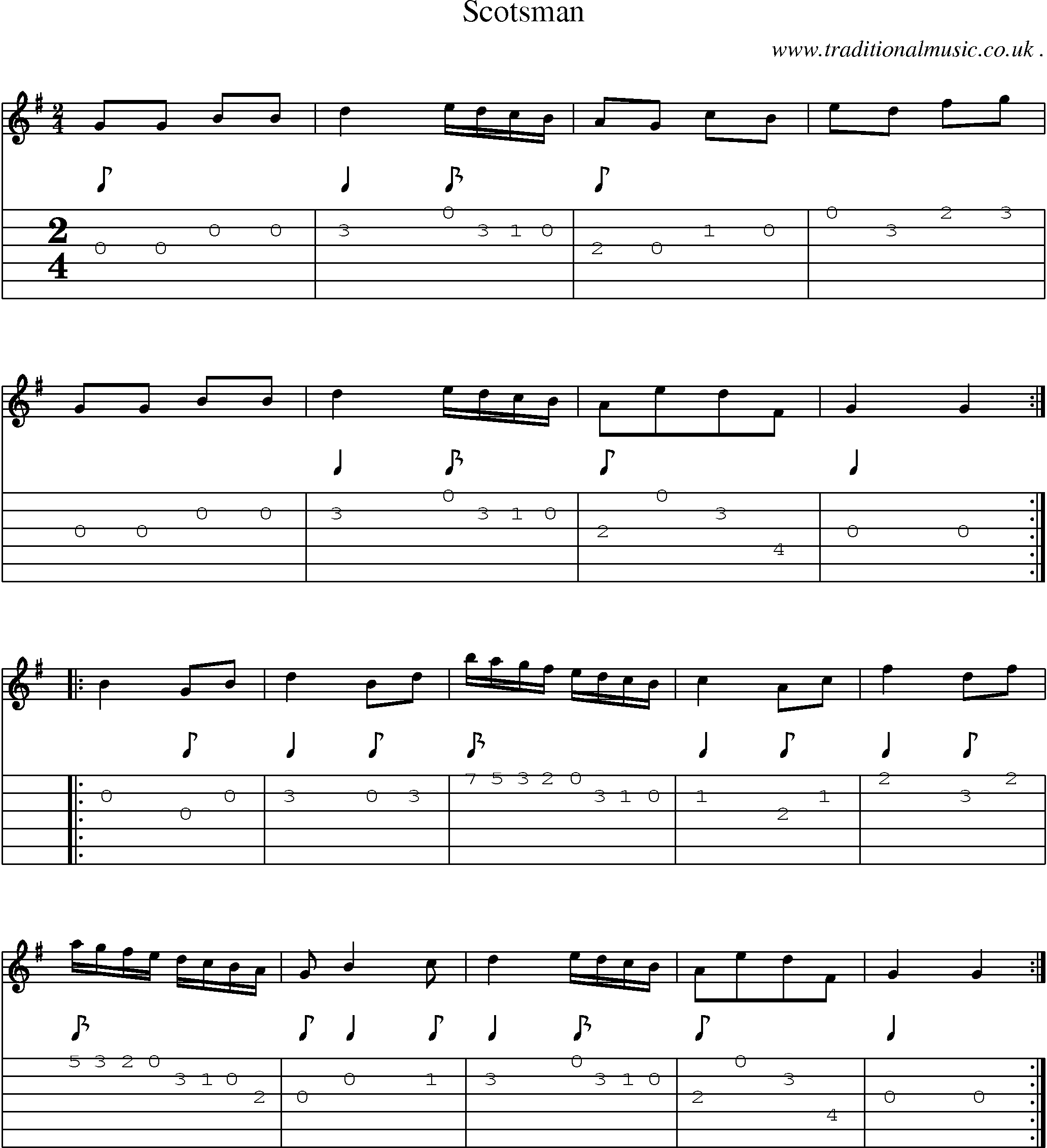 Sheet-Music and Guitar Tabs for Scotsman
