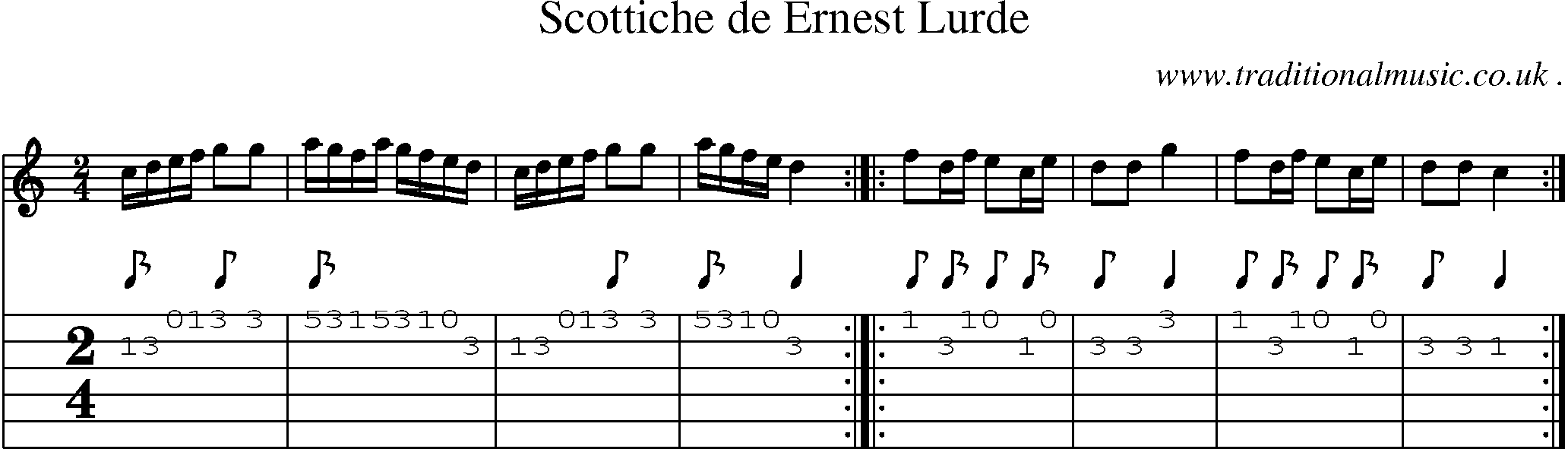 Sheet-Music and Guitar Tabs for Scottiche De Ernest Lurde