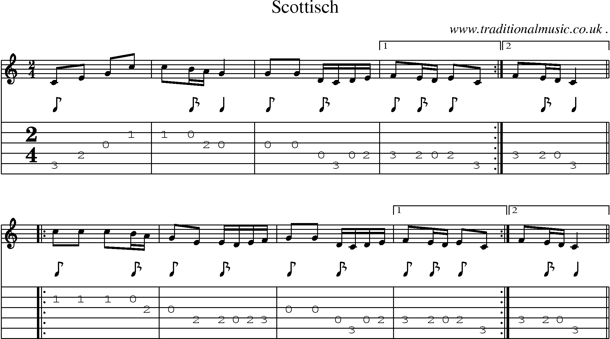 Sheet-Music and Guitar Tabs for Scottisch