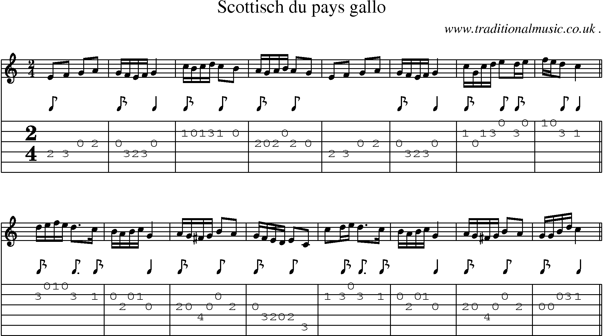Sheet-Music and Guitar Tabs for Scottisch Du Pays Gallo