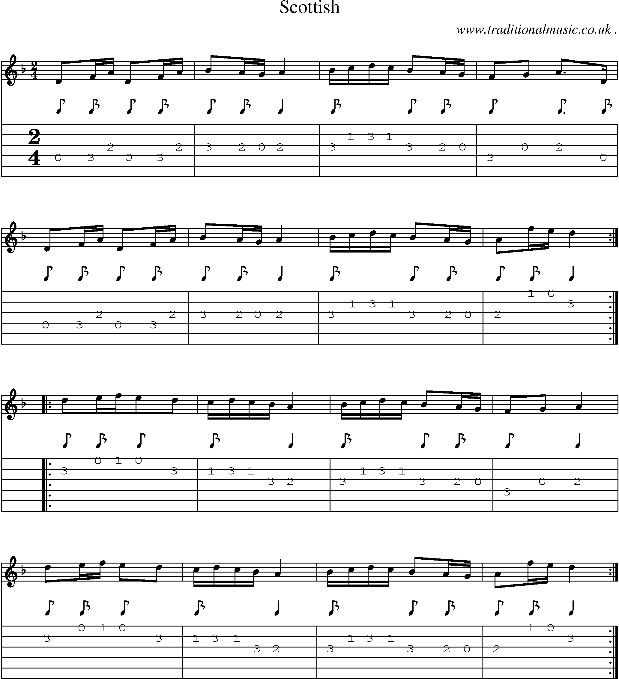Sheet-Music and Guitar Tabs for Scottish
