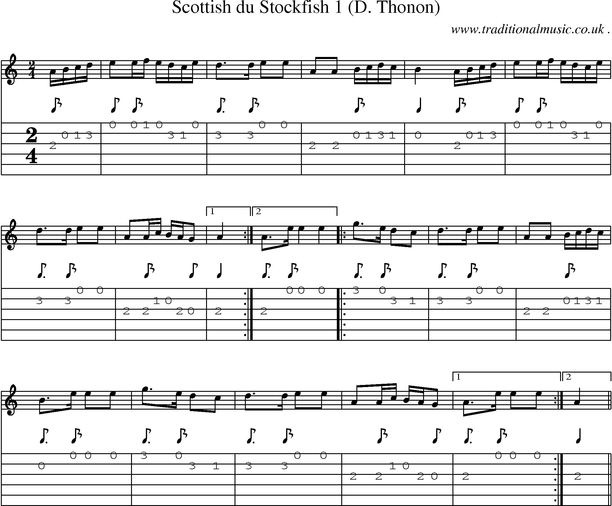 Sheet-Music and Guitar Tabs for Scottish Du Stockfish 1 (d Thonon)