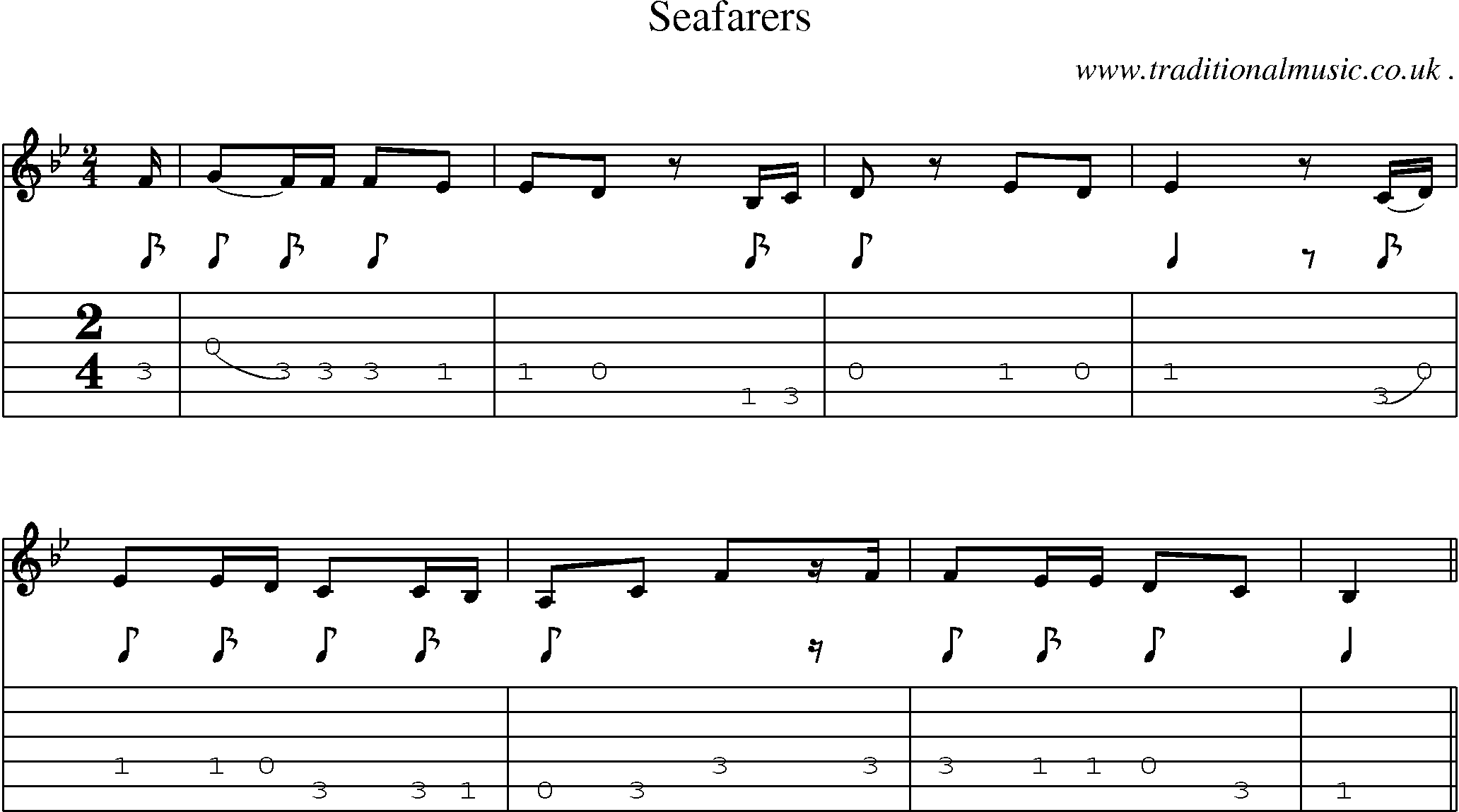 Sheet-Music and Guitar Tabs for Seafarers