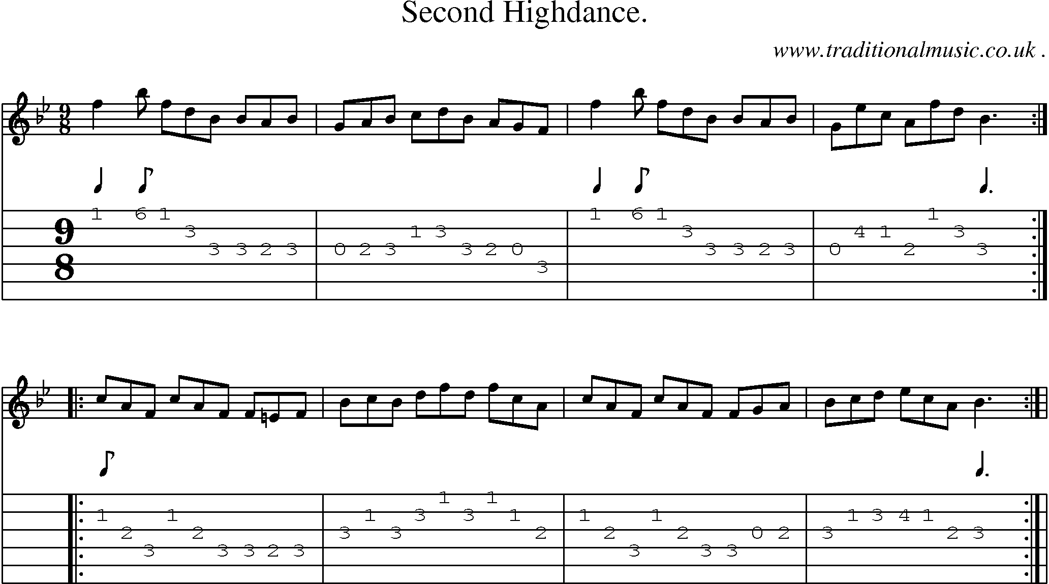 Sheet-Music and Guitar Tabs for Second Highdance