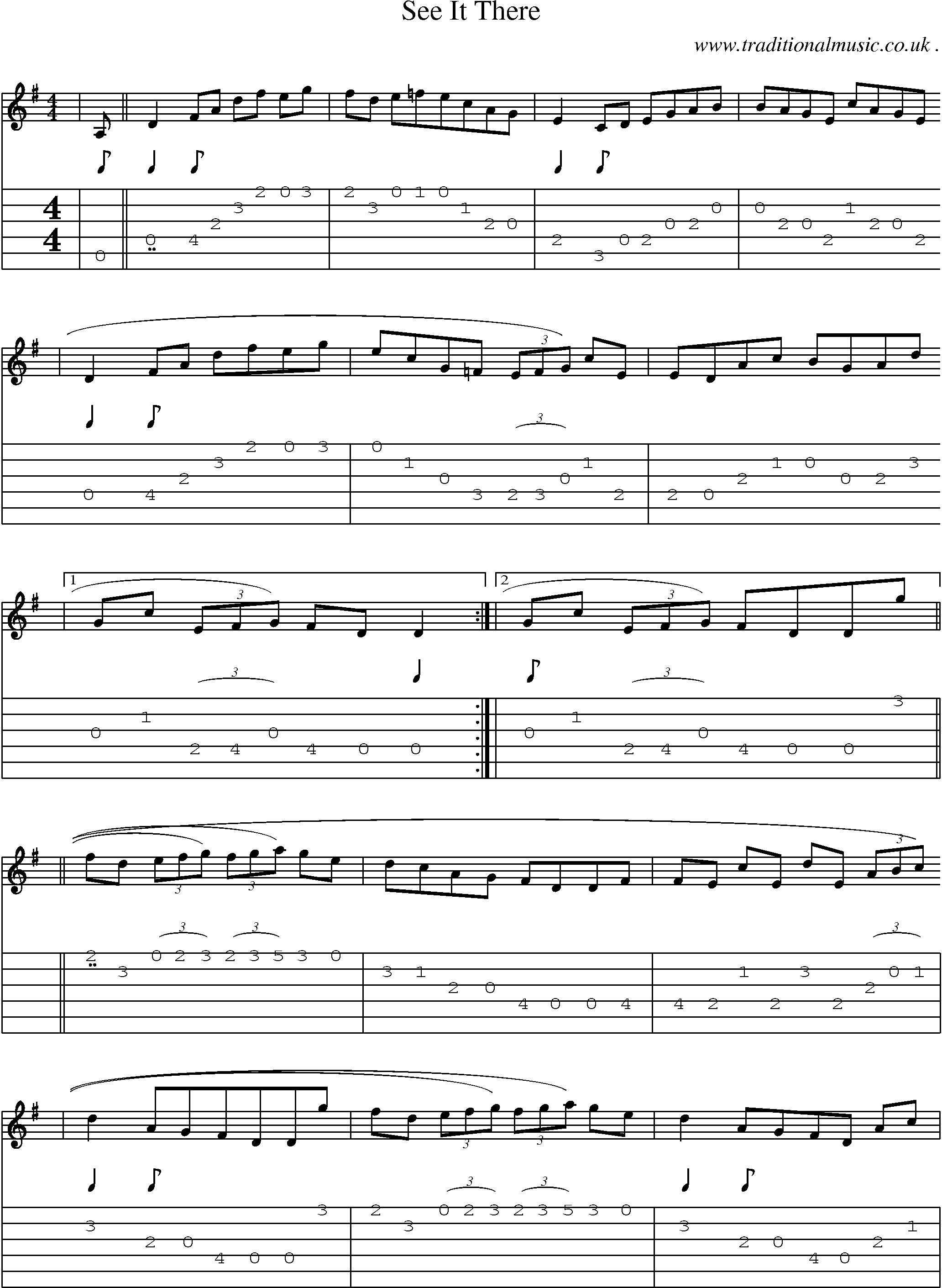 Sheet-Music and Guitar Tabs for See It There